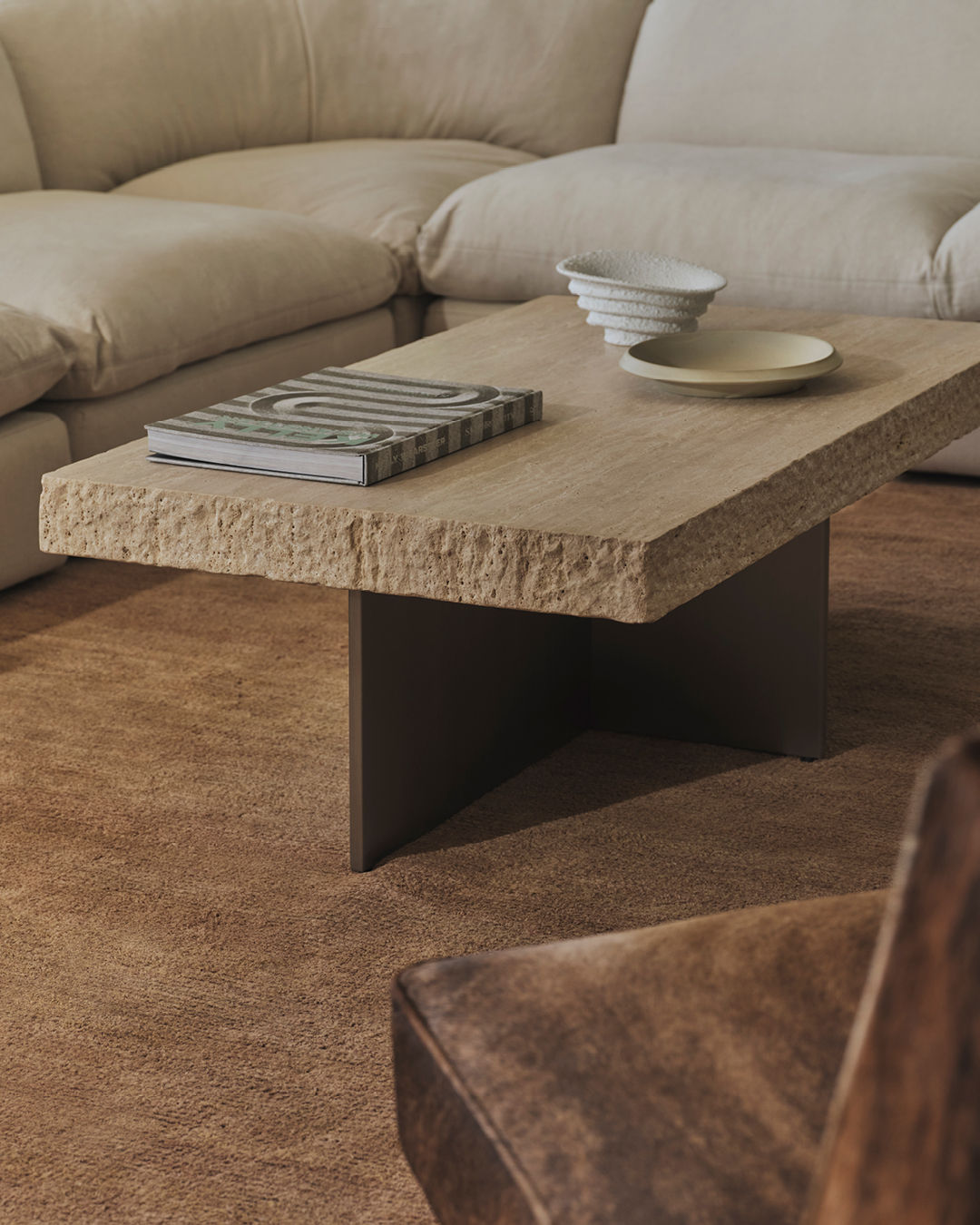 Zaha Travertine Coffee Table