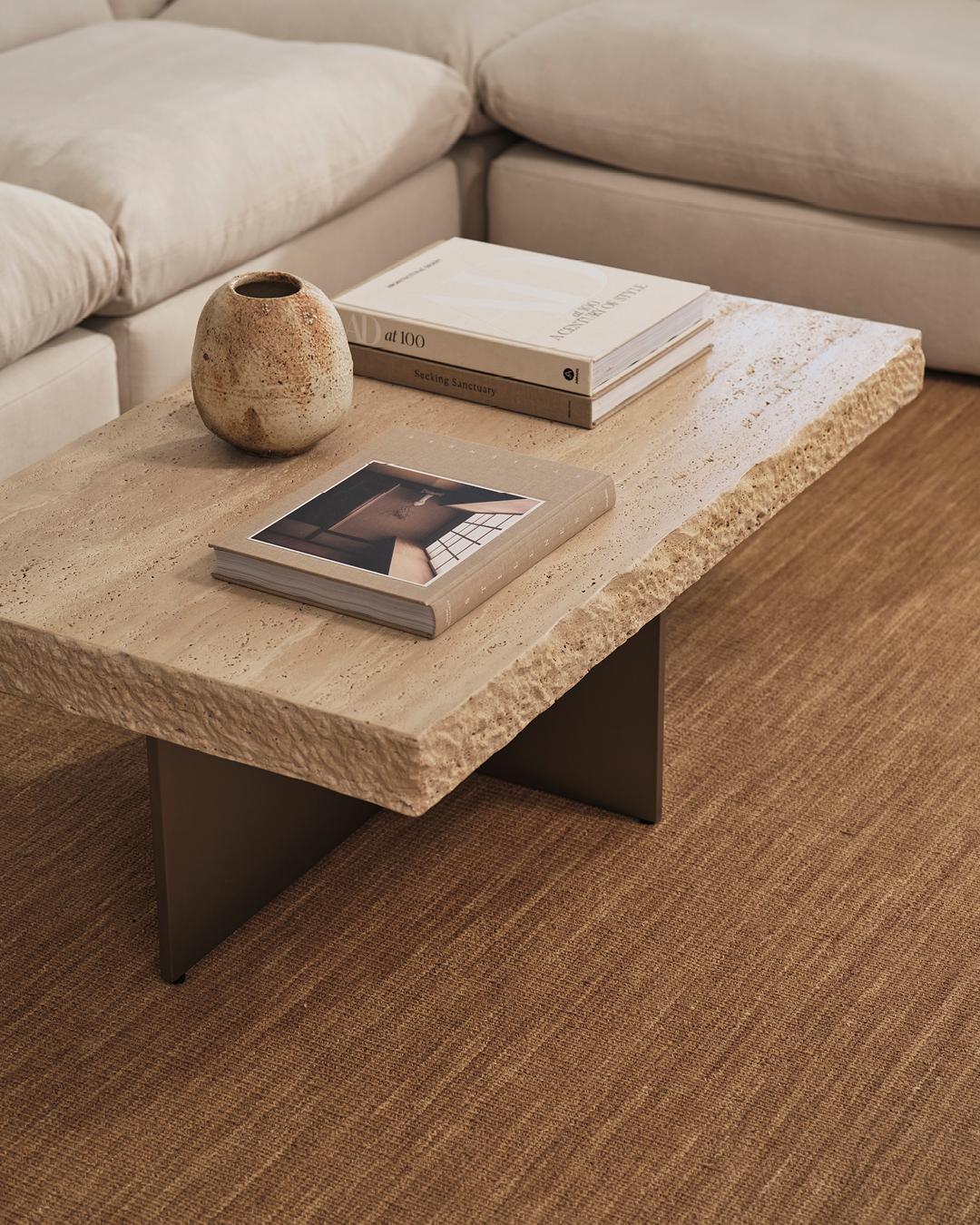 Zaha Travertine Coffee Table