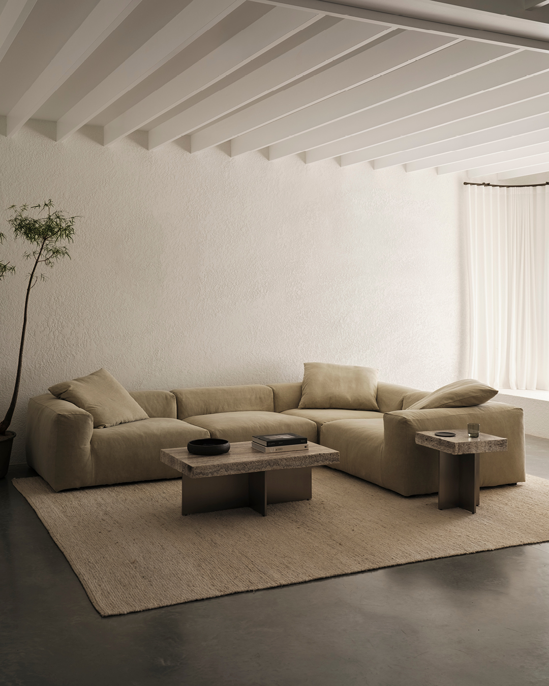 Zaha Travertine Coffee Table