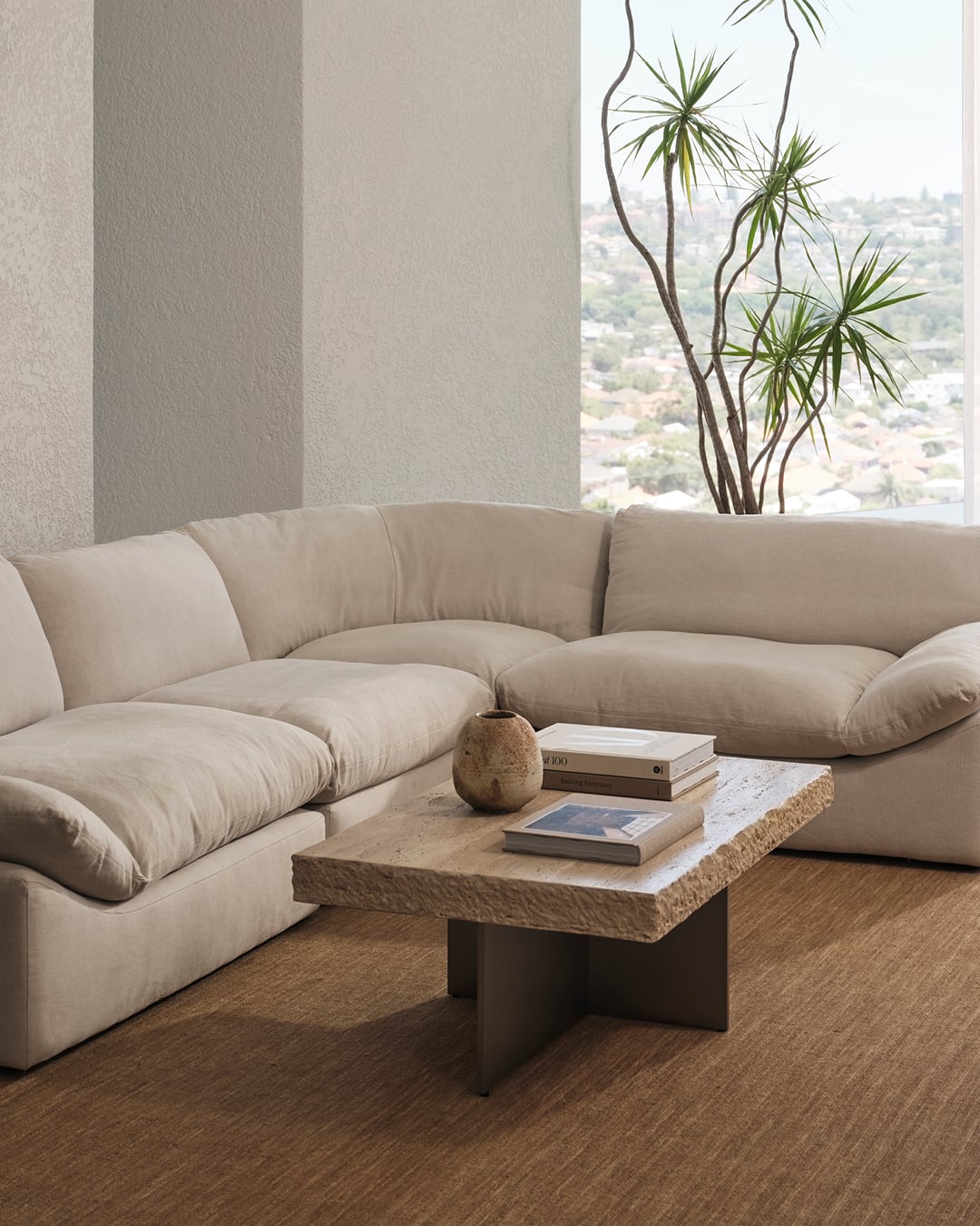 Zaha Travertine Coffee Table