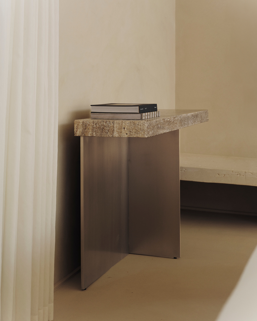Zaha Travertine Console