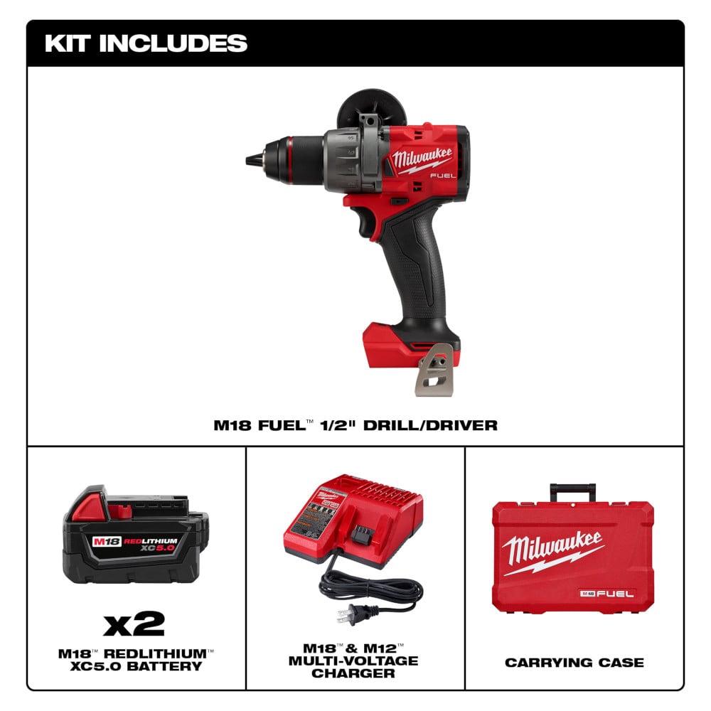 18V M18 FUEL Lithium-Ion Brushless Cordless 1/2" Drill/Driver Kit 5.0 Ah
