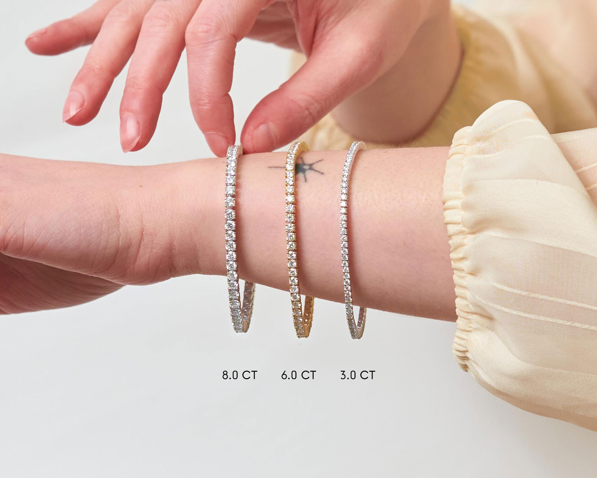 TWO BRACELETS 90 DAY Warranty high-end prototypes & Wholesale prices. Real Lab D Lab-Grown Diamond & 14K Gold Bracelets | Unisex Bracelets  main image 2