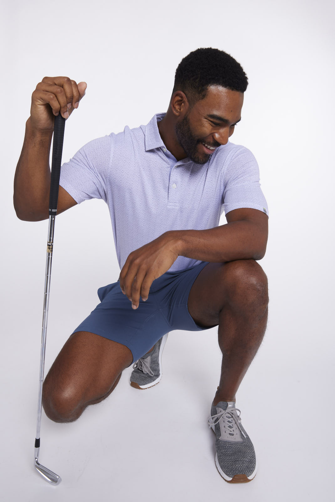 cloud polo mountain range print mens golf tasc performance