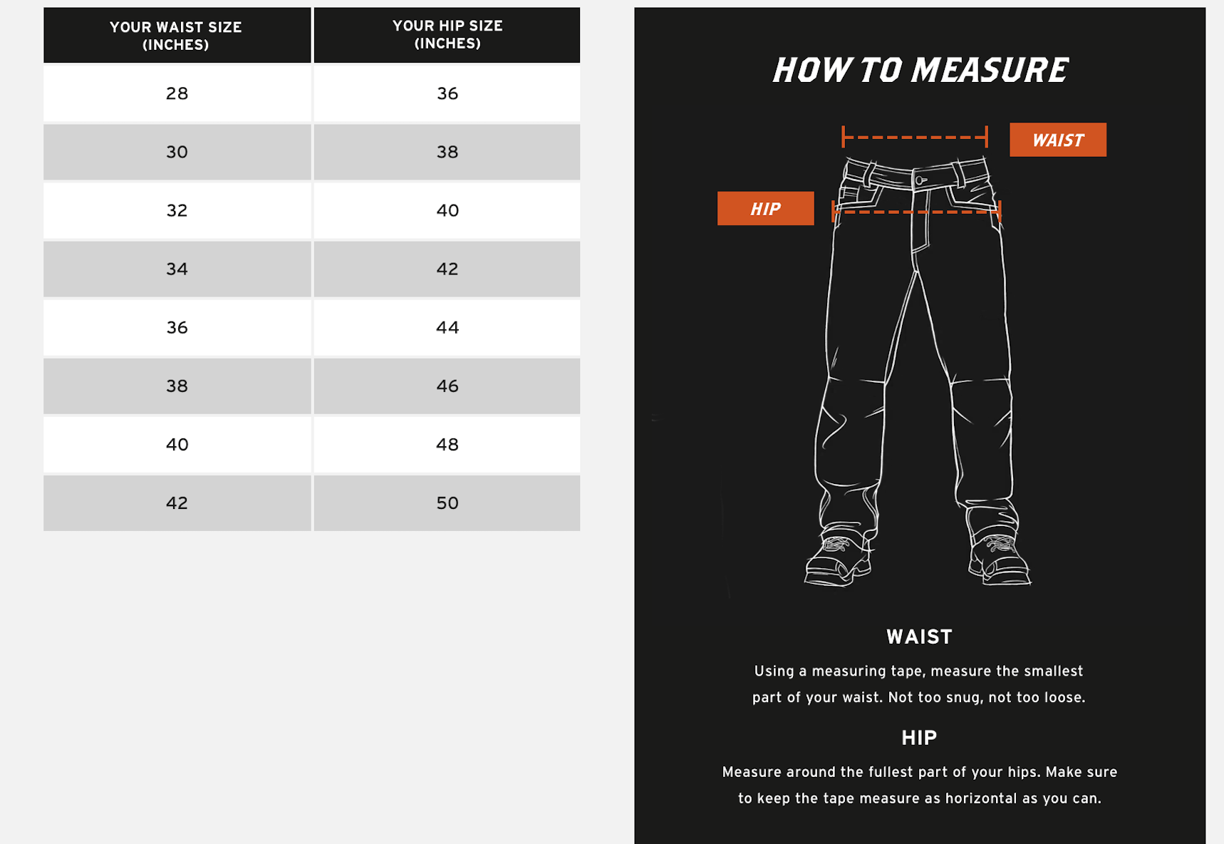 Men Pants Size Charts and Convert to Women Size  Hood MWR