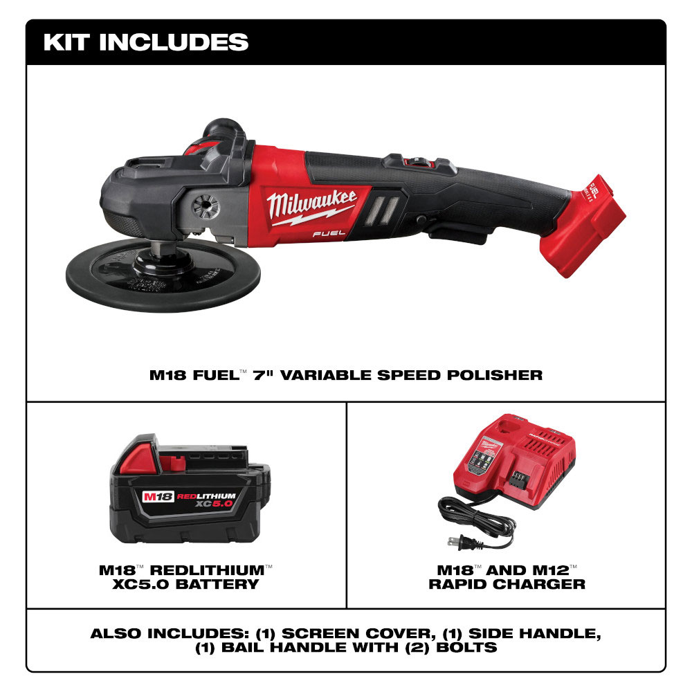 18V M18 FUEL Lithium-Ion Cordless 7" Variable Speed Polisher Kit (One Battery)