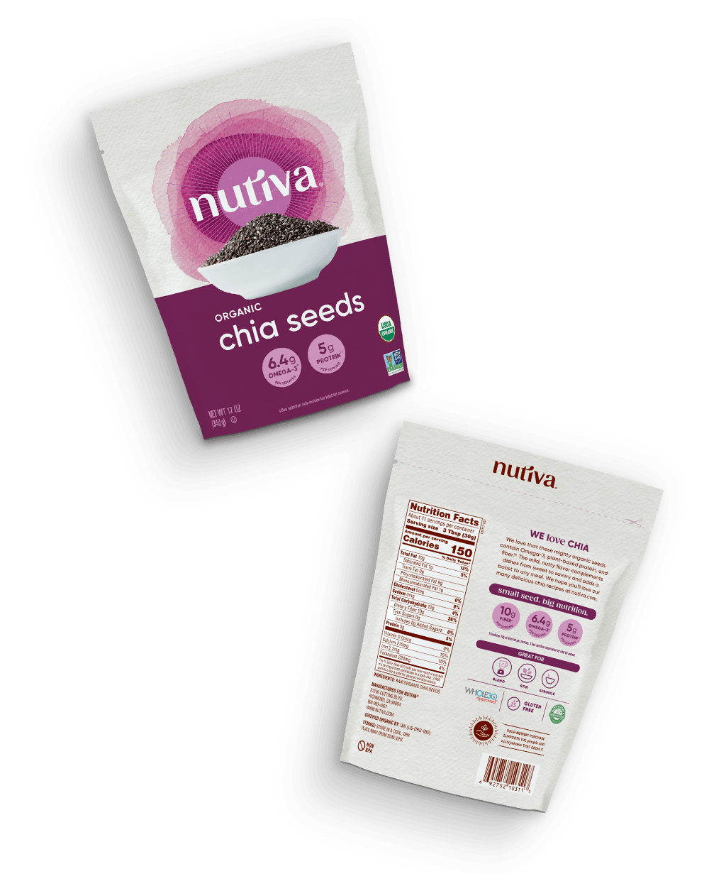 Viva Naturals Organic Chia Seeds - Plant-Based Omega 3 and Vegan  Protein,Raw, Perfect for Smoothies, Salads and Chia Pudding, Gluten Free  and
