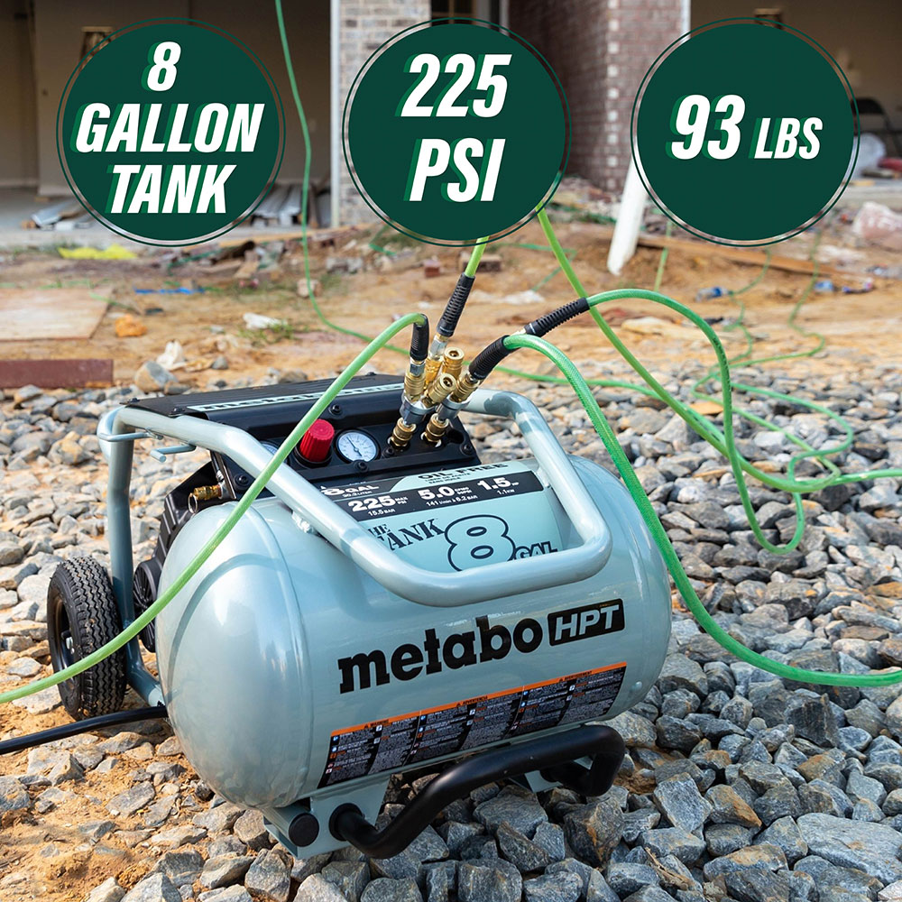 The Tank 1.5 HP 8-Gallon Electric Trolley Air Compressor