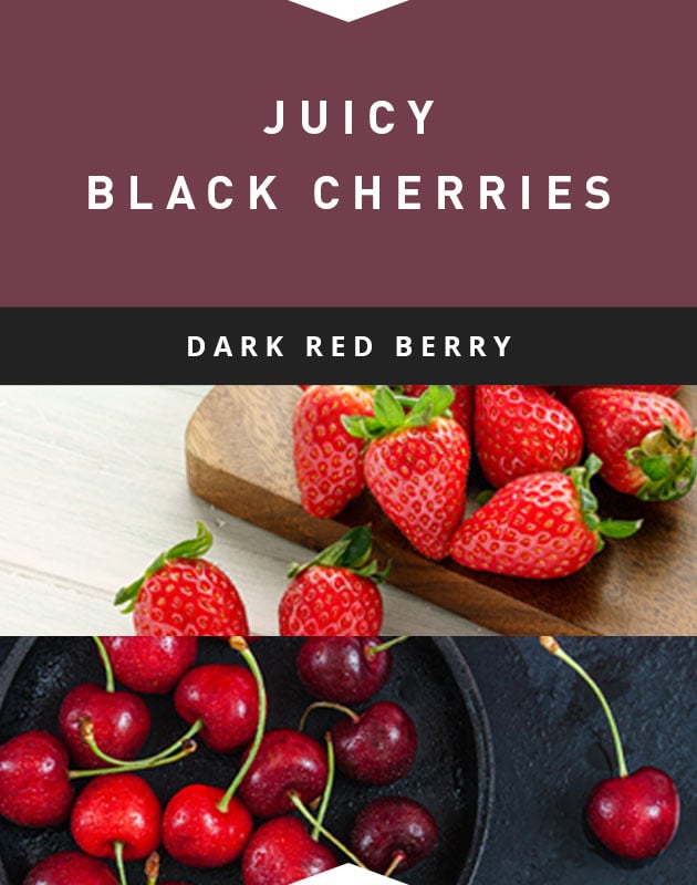 Collage for Juicy Black Cherries 6.5oz Jar Candle