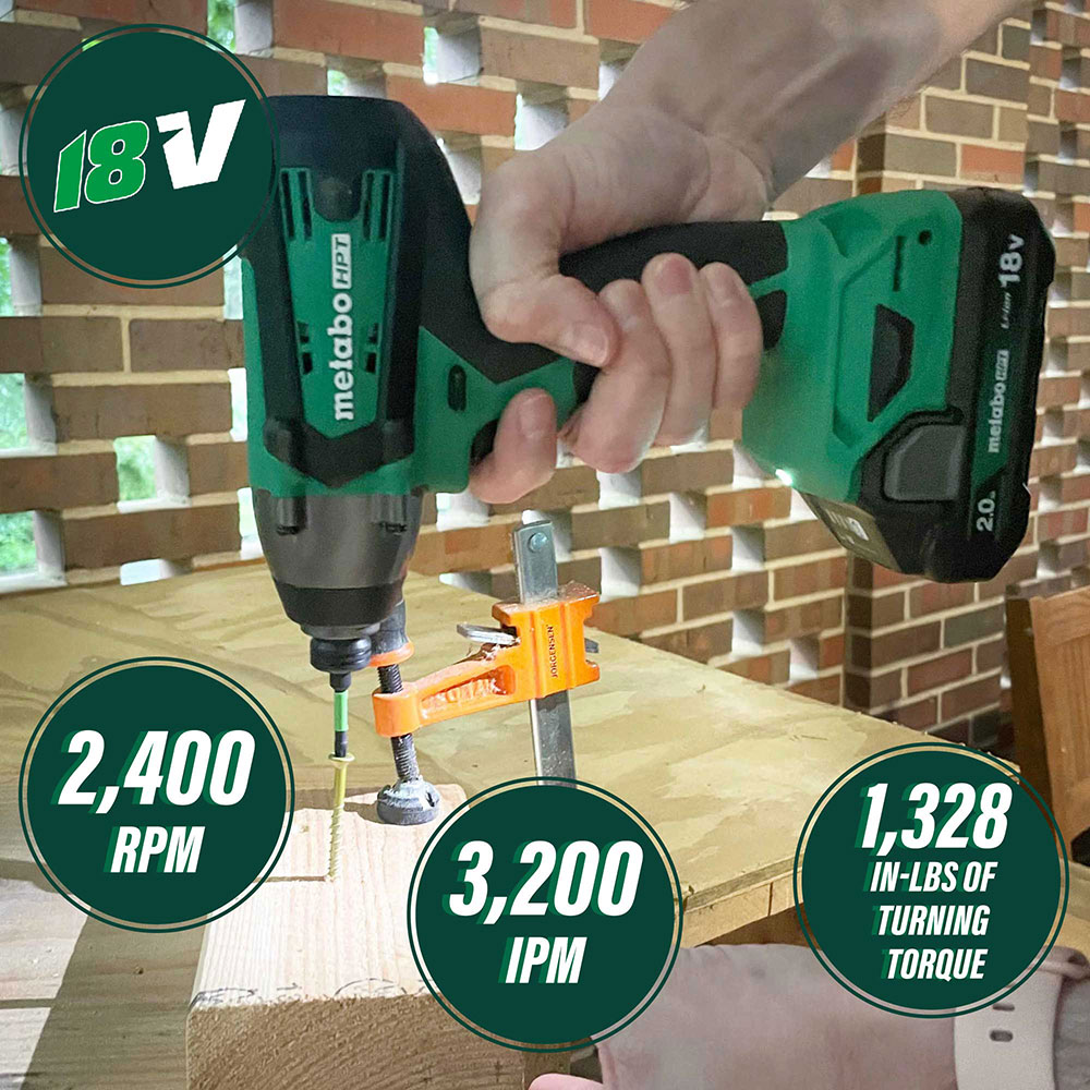 18V Lithium-Ion Cordless Brushed Impact Driver Kit 2.0 Ah