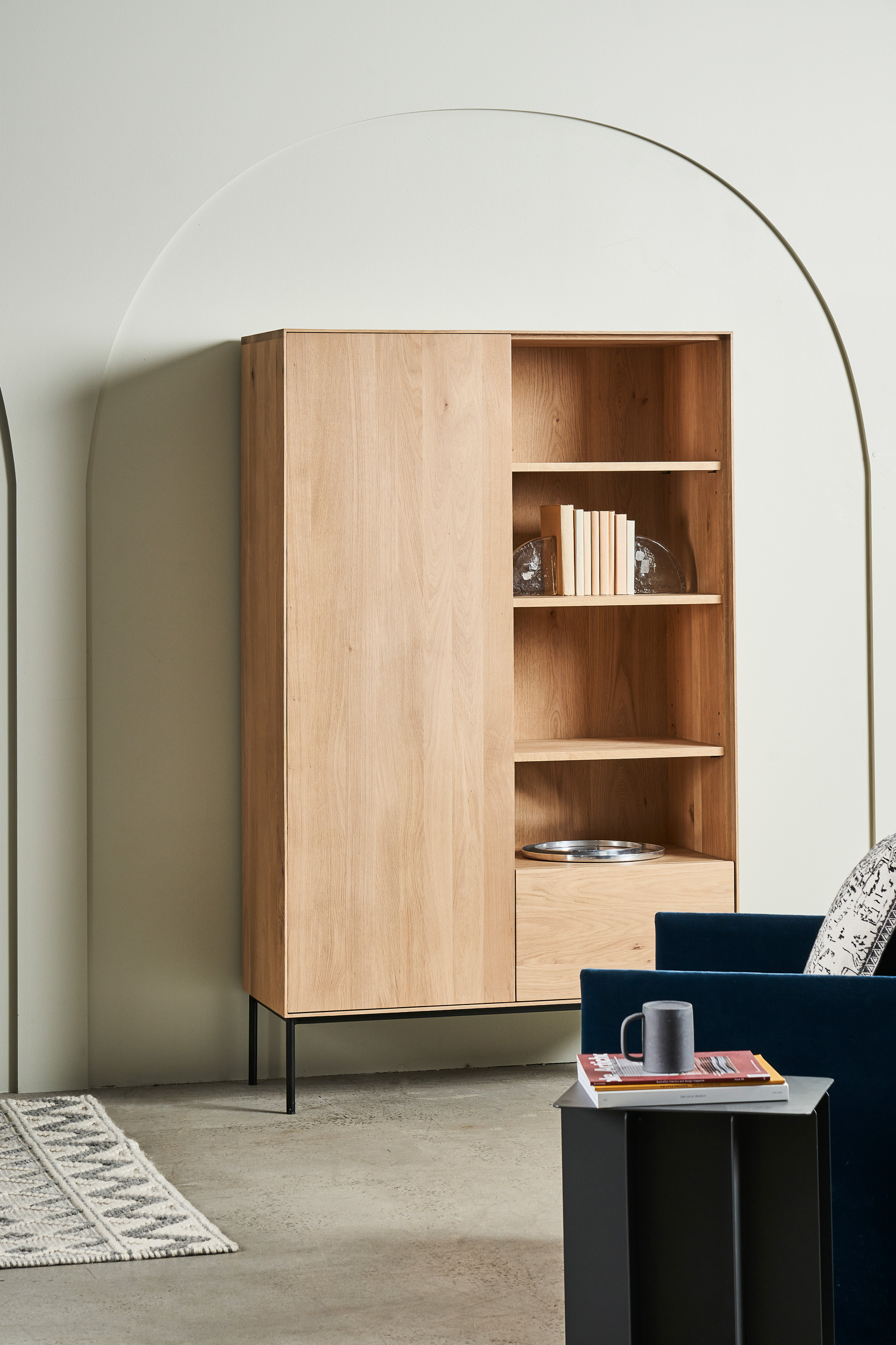 Ethnicraft Oak Whitebird Storage Cupboard - 1 Door/1 Drawer - Floor Stock