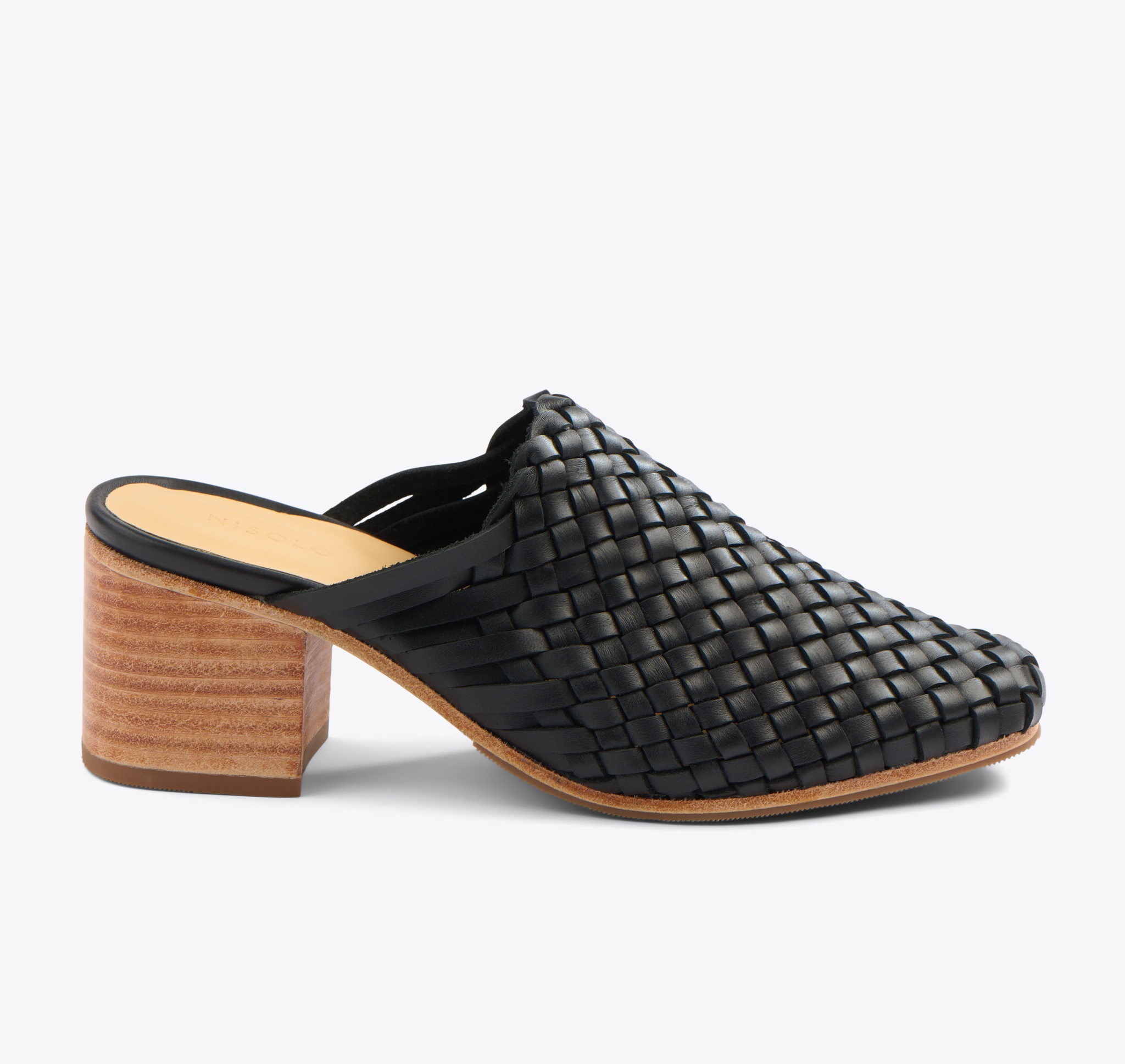 Nisolo All-Day Woven Heeled Mule Black - Every Nisolo product is built on the foundation of comfort, function, and design. 