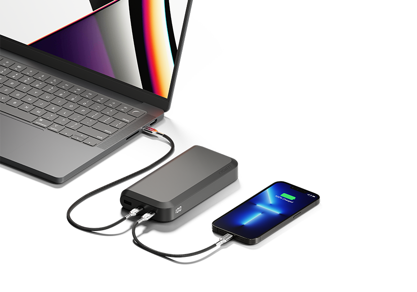 Cygnett ChargeUp Pro Series 20K Laptop Power Bank (Black) charging laptop
