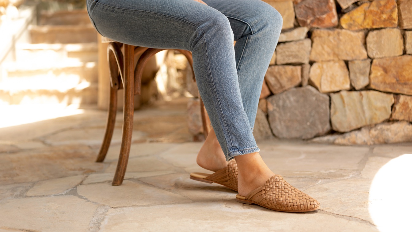 Nisolo Go-To Woven Slip On Woven Almond