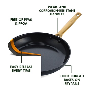 Reserve Ceramic Nonstick 11 Grill Pan with Lid | Black with Gold-Tone  Handle
