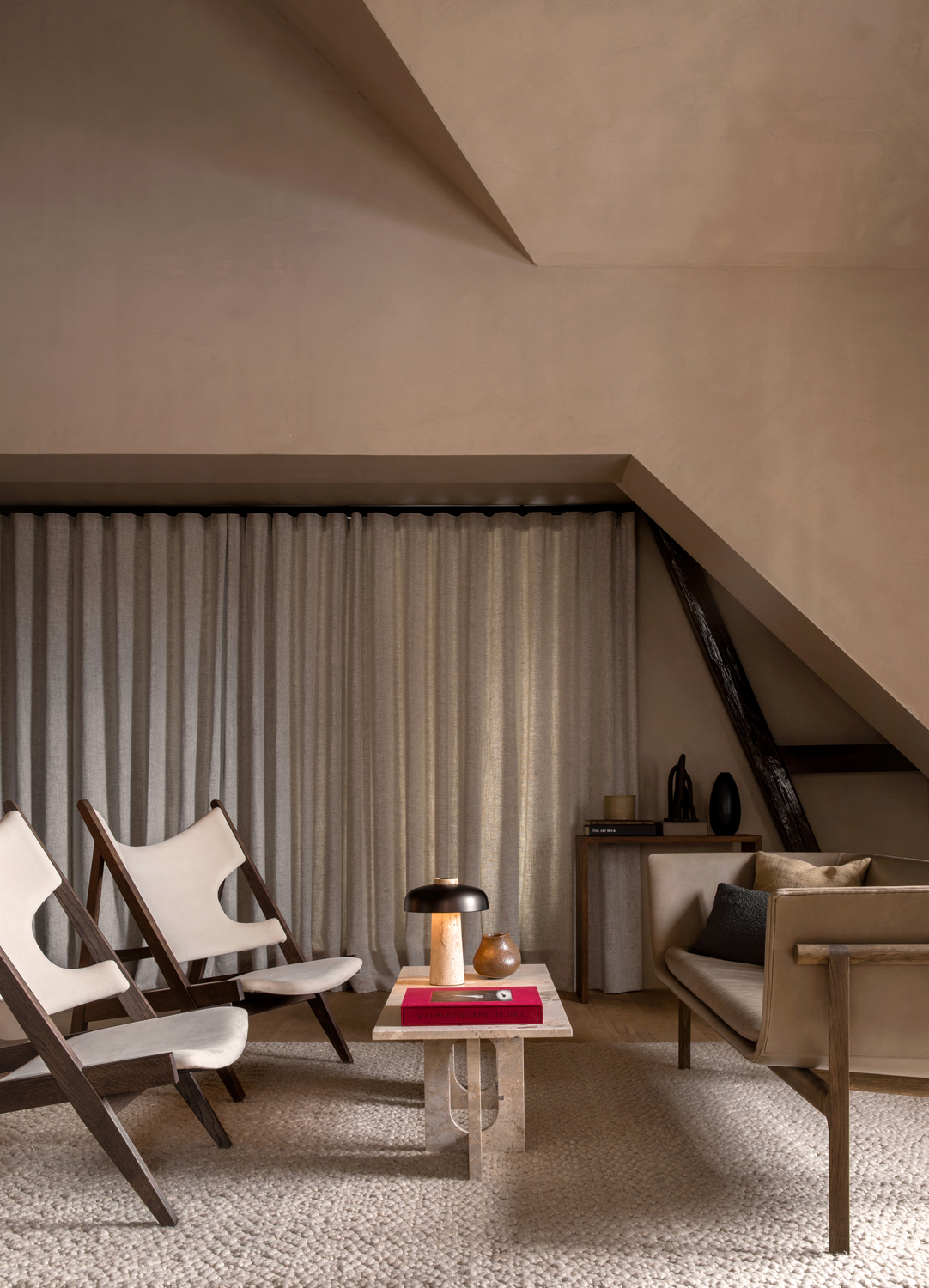 Reverse Travertine Table Lamp