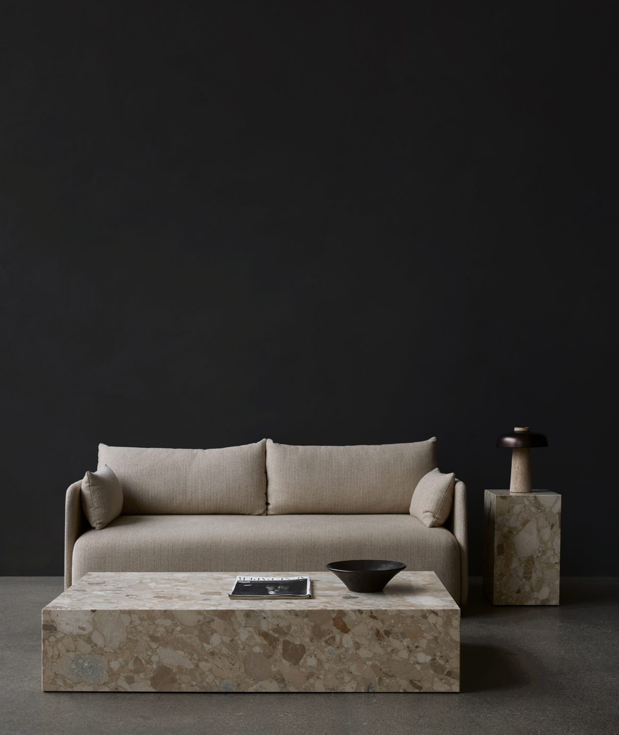 Reverse Travertine Table Lamp