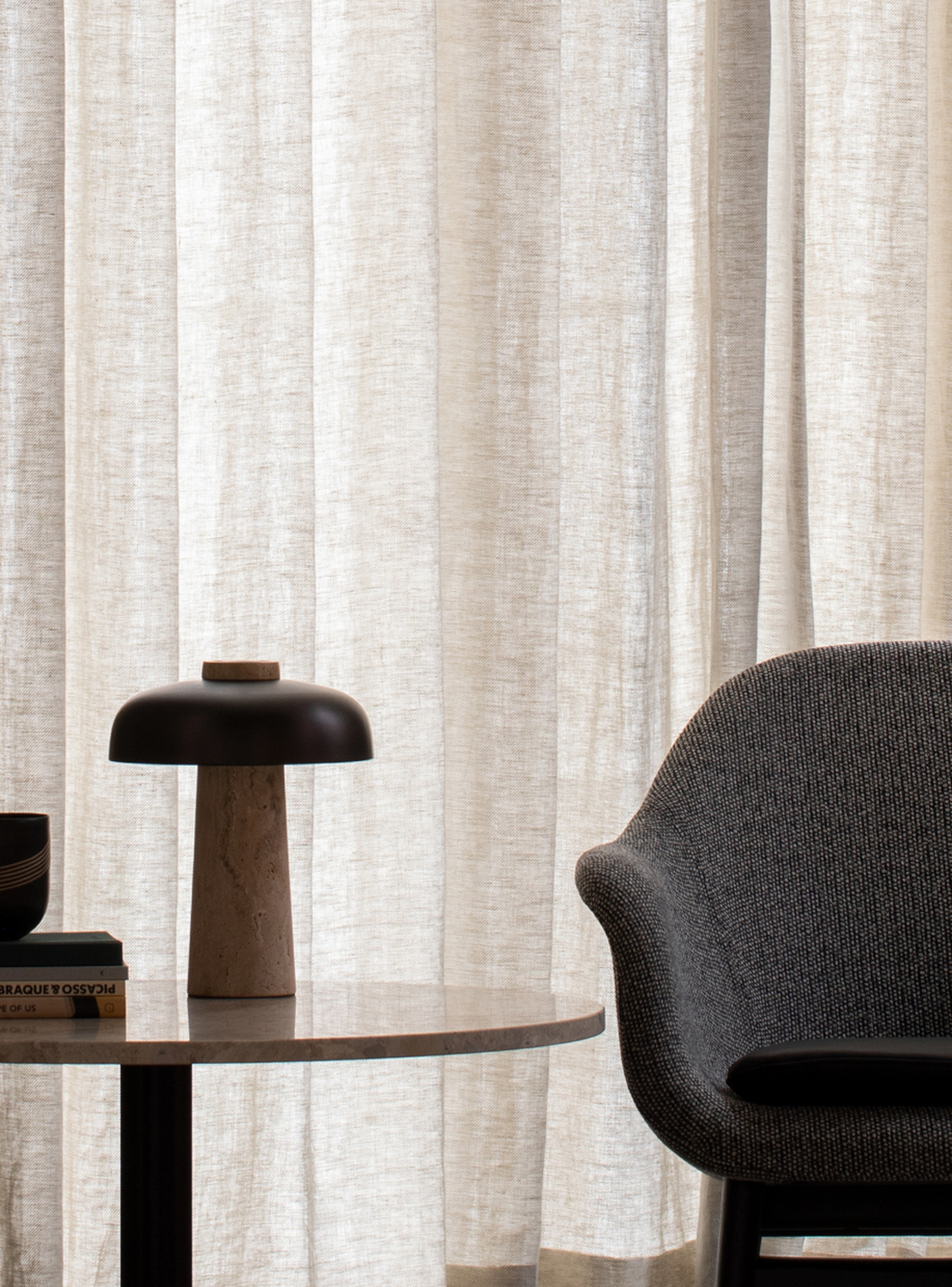 Reverse Travertine Table Lamp