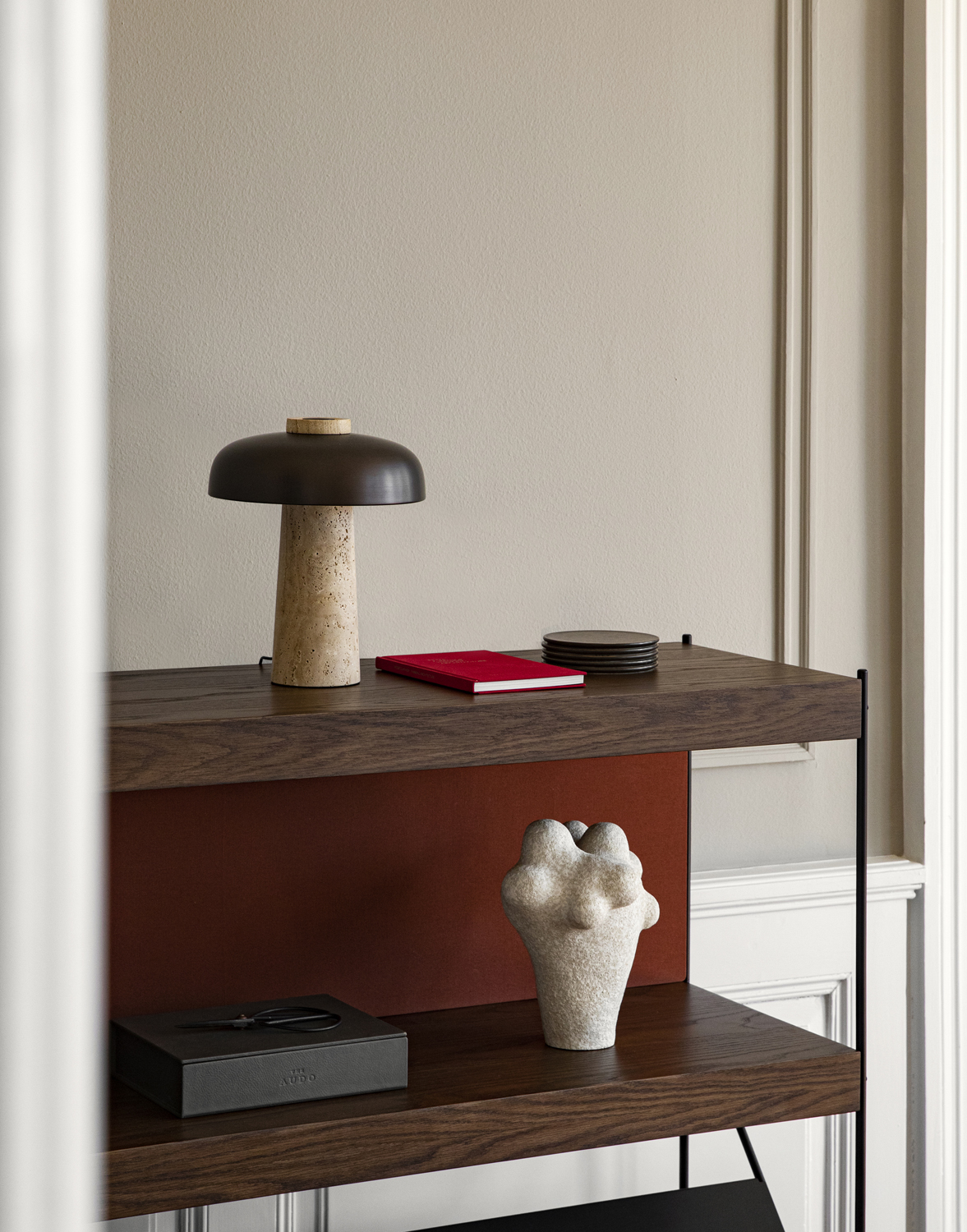 Reverse Travertine Table Lamp