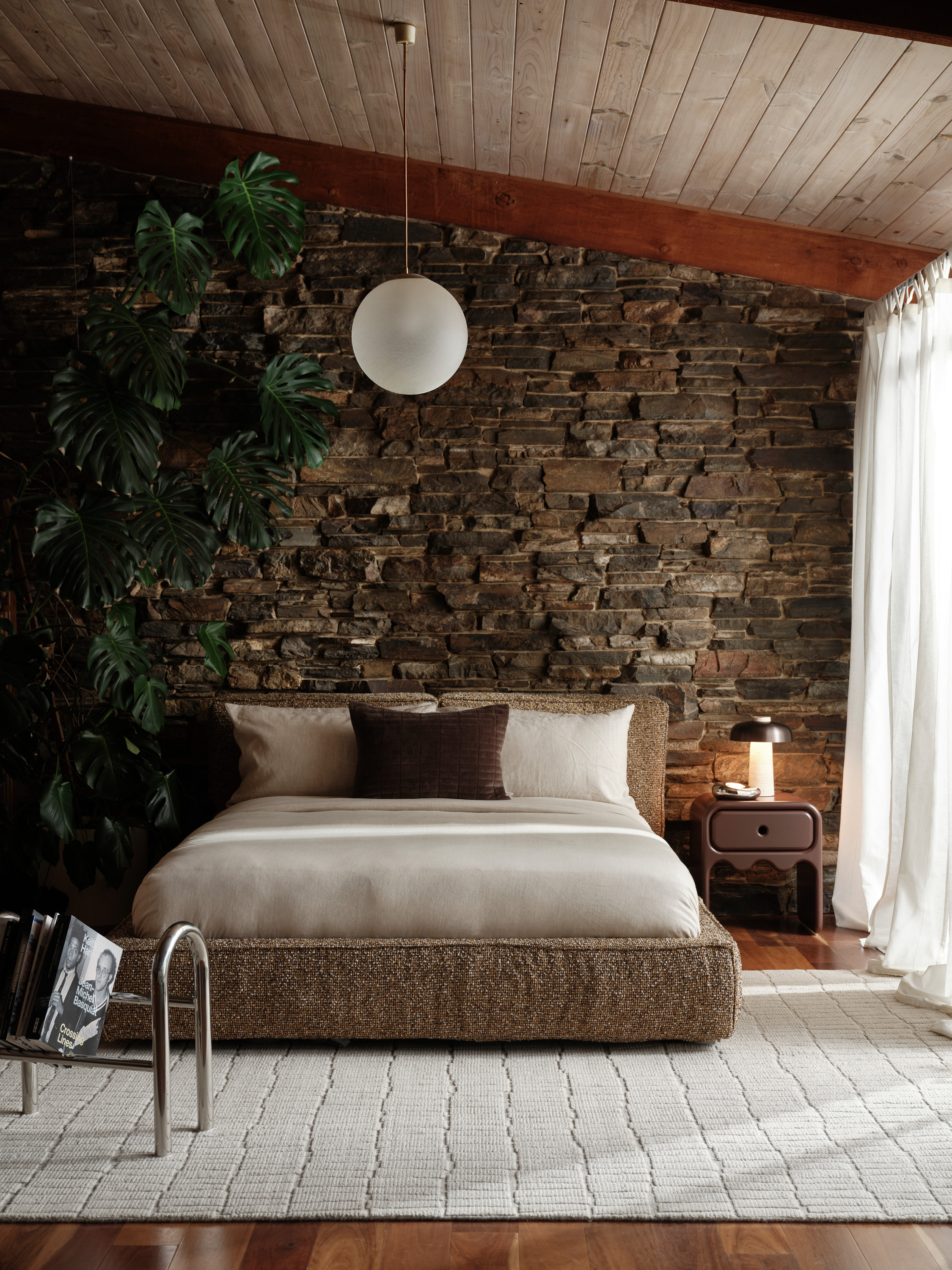 Reverse Travertine Table Lamp