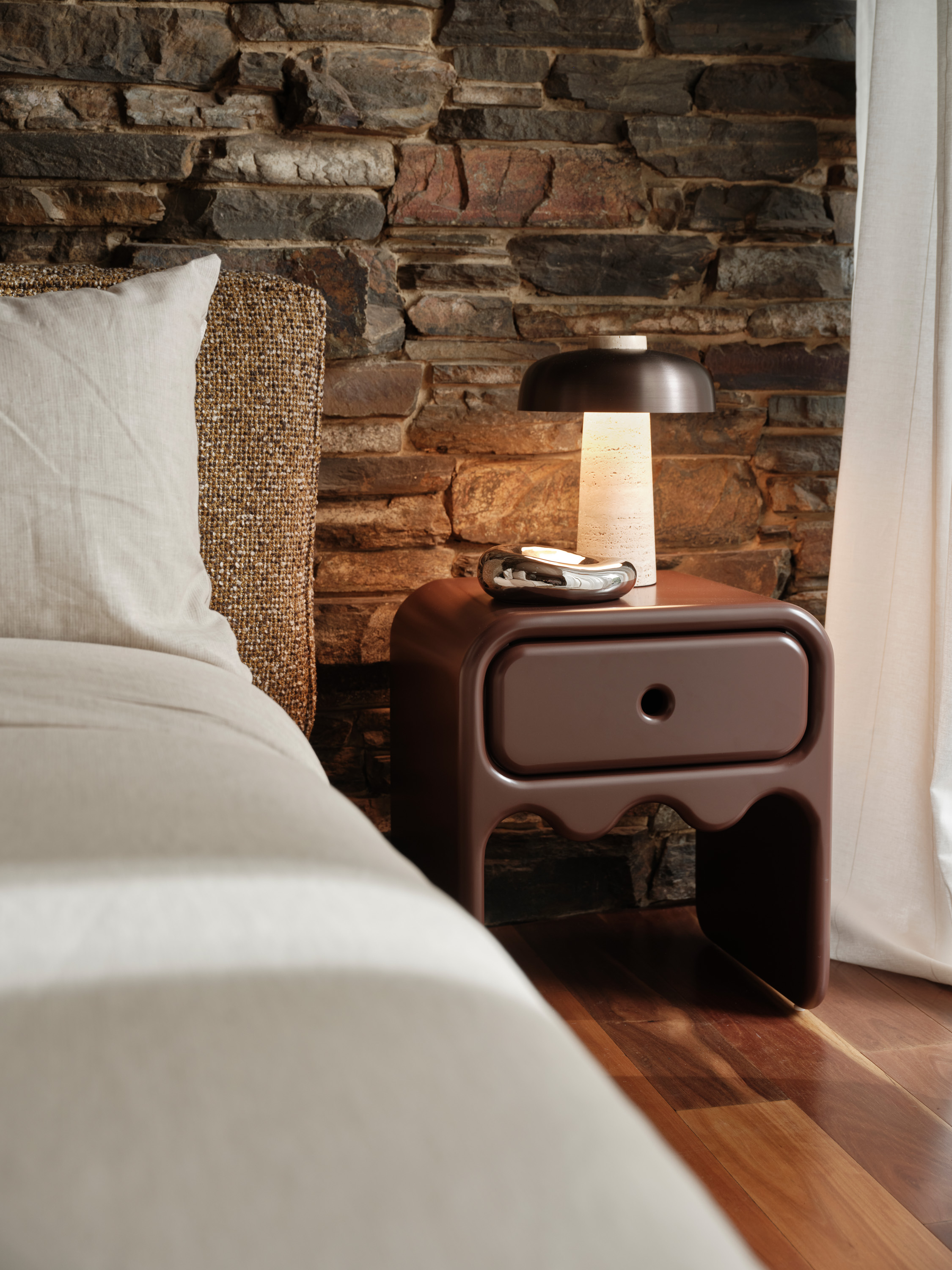 Reverse Travertine Table Lamp