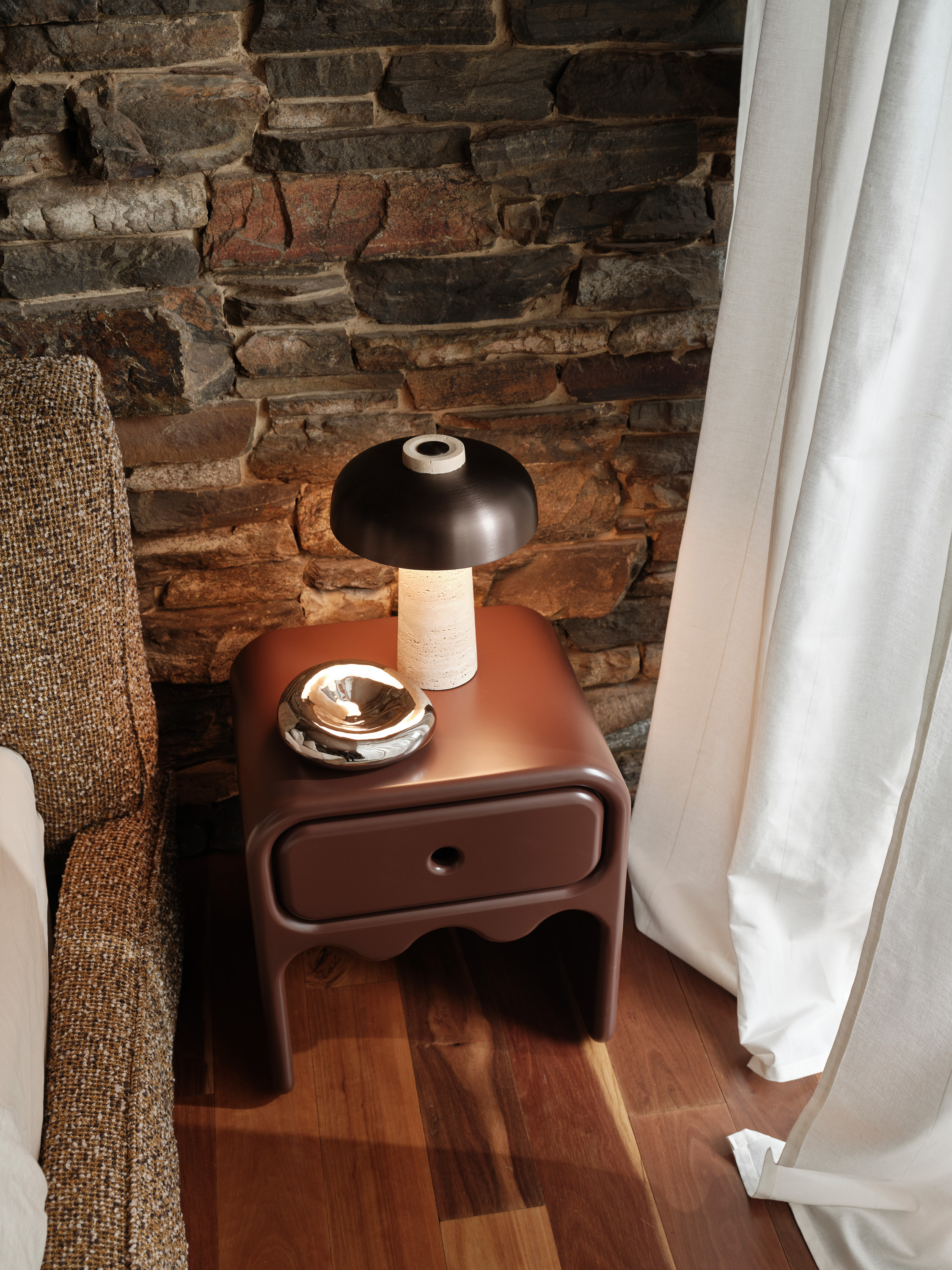 Reverse Travertine Table Lamp
