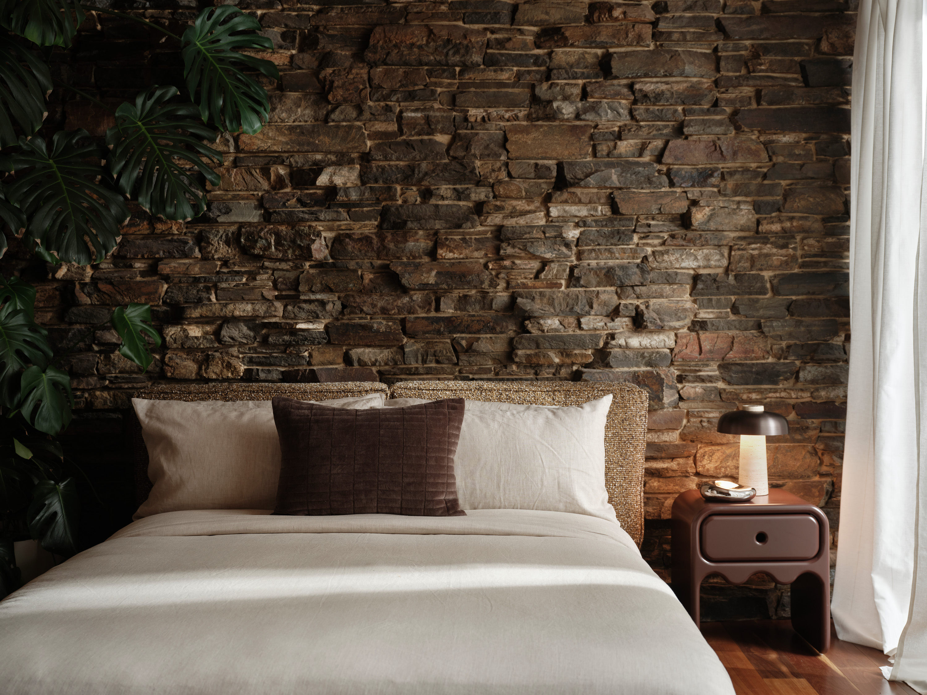 Reverse Travertine Table Lamp