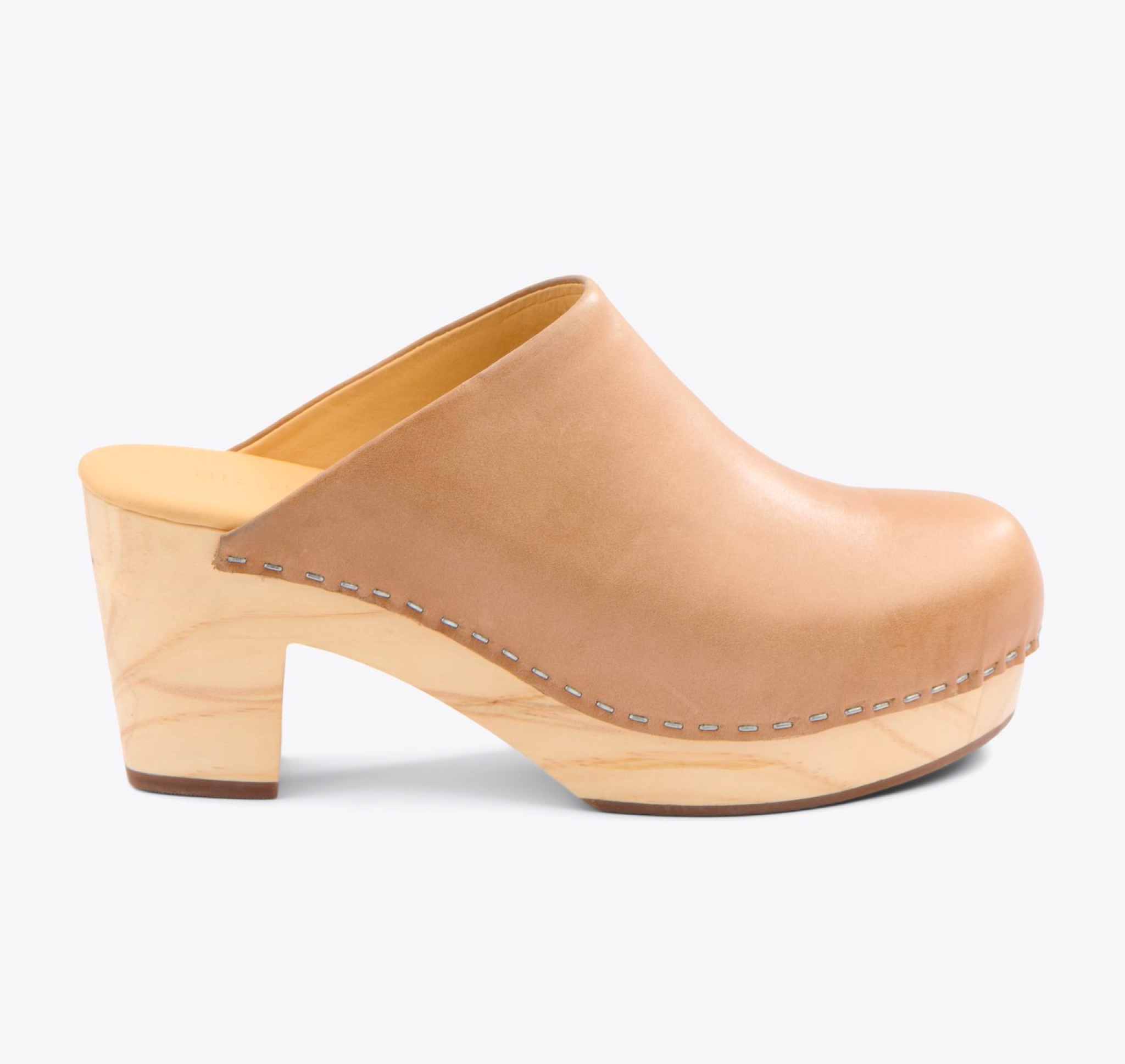 River Island Leather Heeled Clogs - Gold | very.co.uk