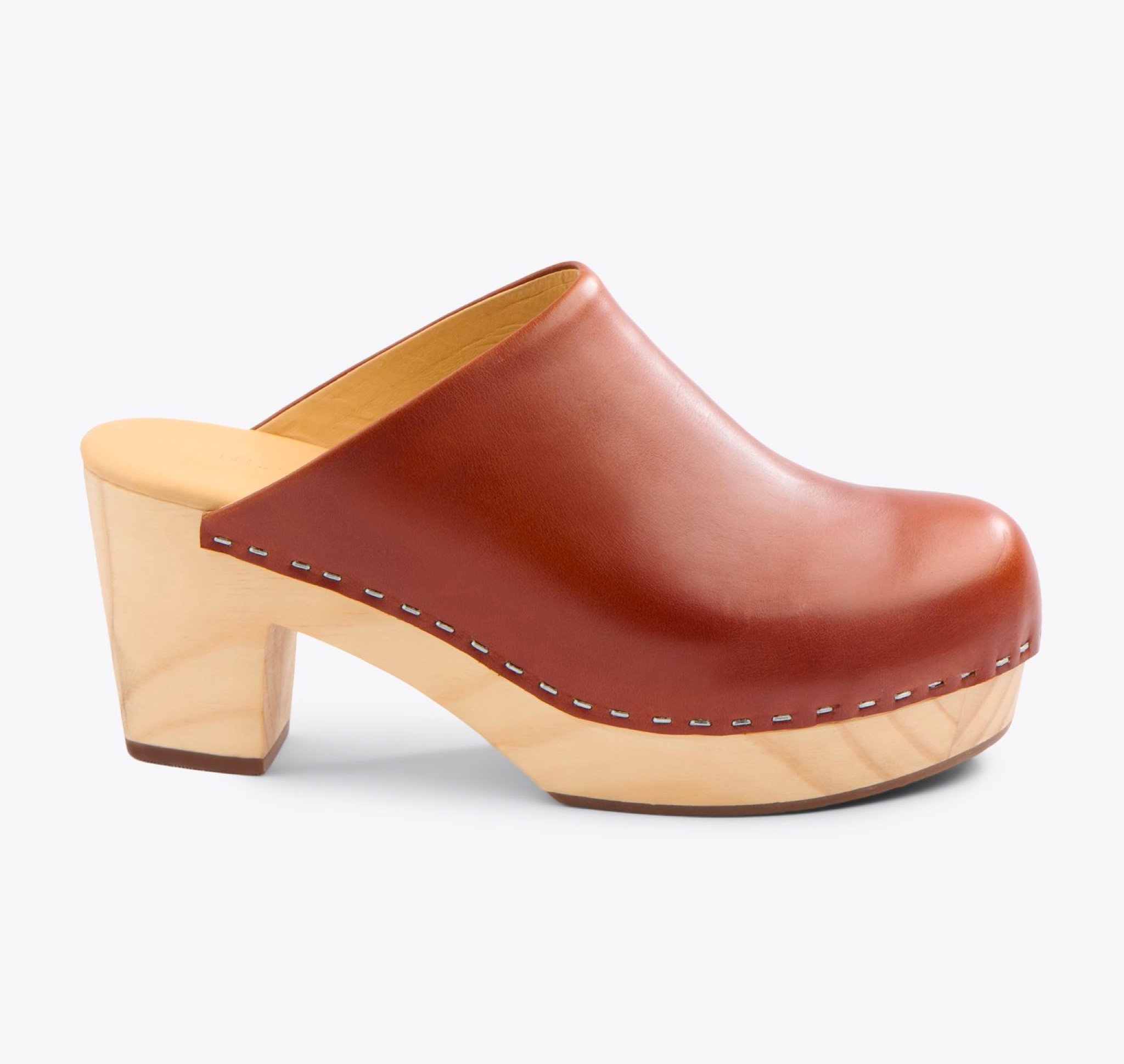 Nisolo All-Day Heeled Clog Brandy - Every Nisolo product is built on the foundation of comfort, function, and design. 