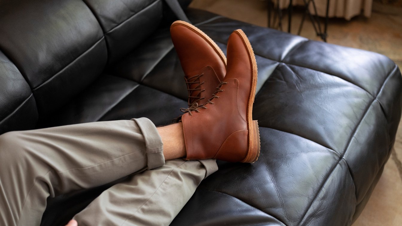Nisolo Everyday Lace-Up Boot Brandy