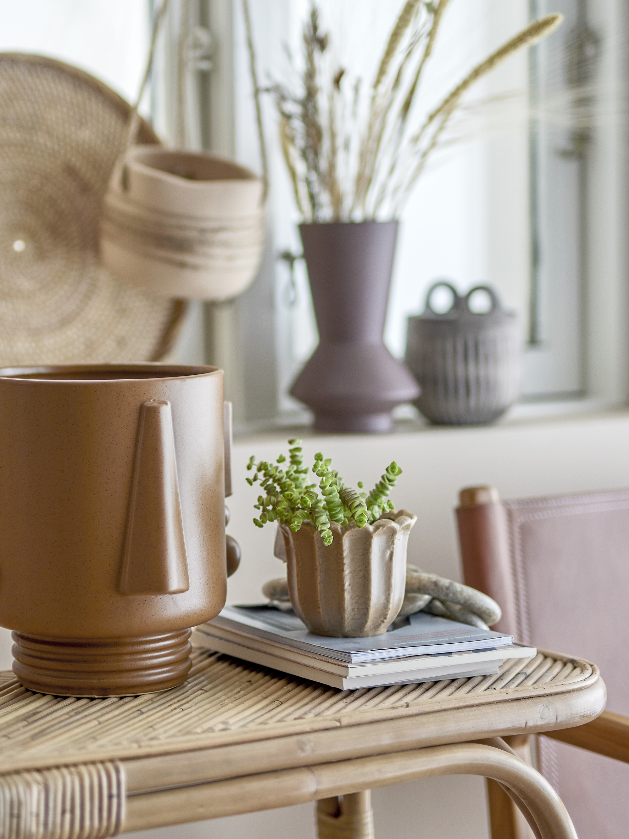 Chaca Stoneware Flowerpot - Brown