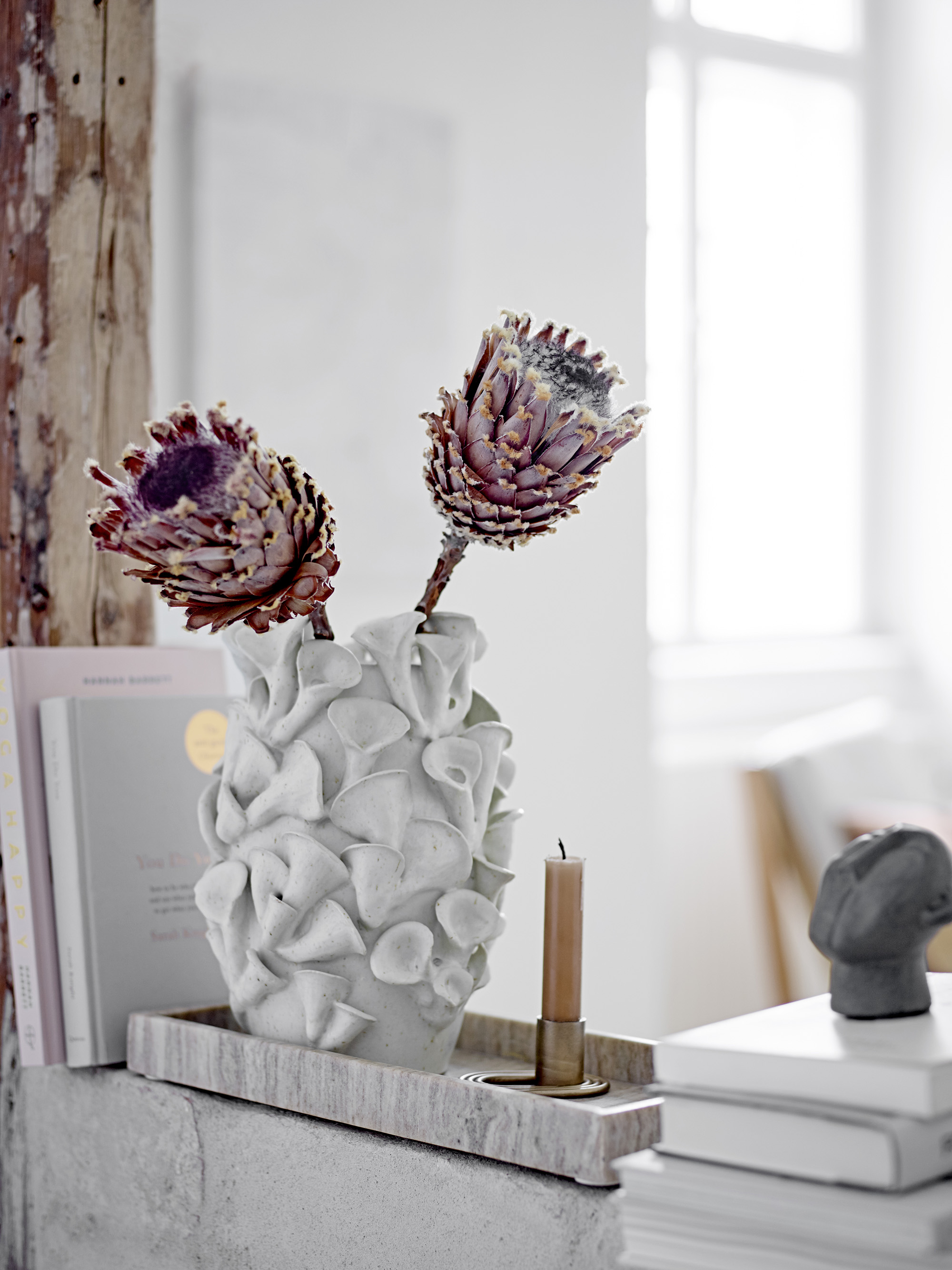 Junes Stoneware Vase - Grey