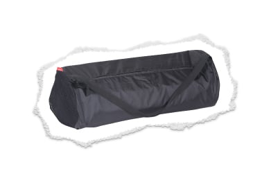 se range de manière compacte dans son propre sac de transport ressemblant à un tapis de yoga enroulé - parfait pour les coffres de voiture et les valises. 