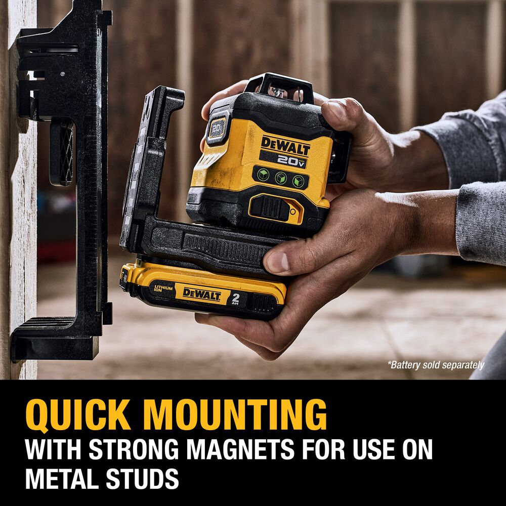 20V MAX Lithium-Ion Cordless 3 X 360 Green Beam Line Laser (Tool Only)