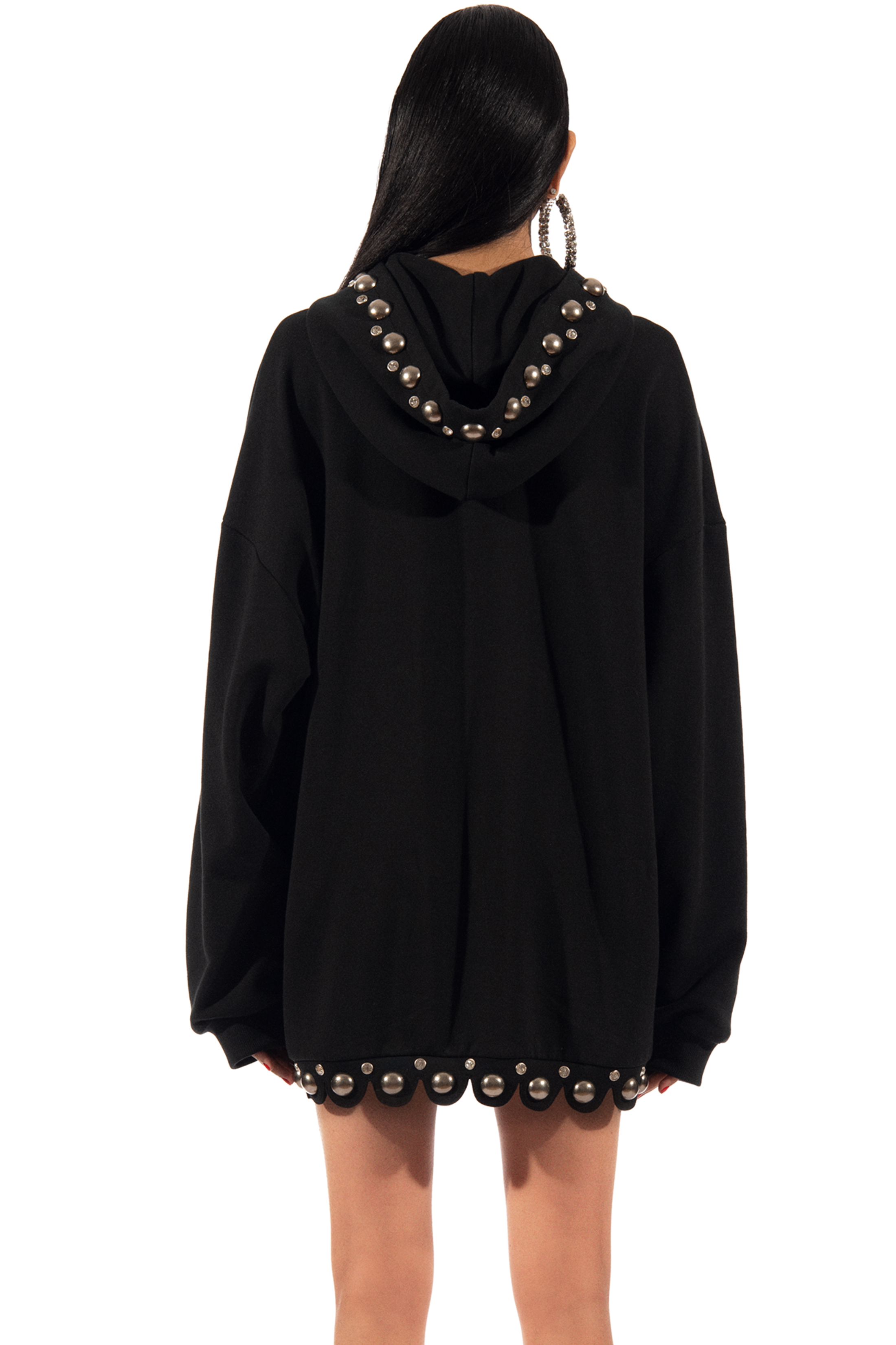 Dome Studded Oversized Hoodie