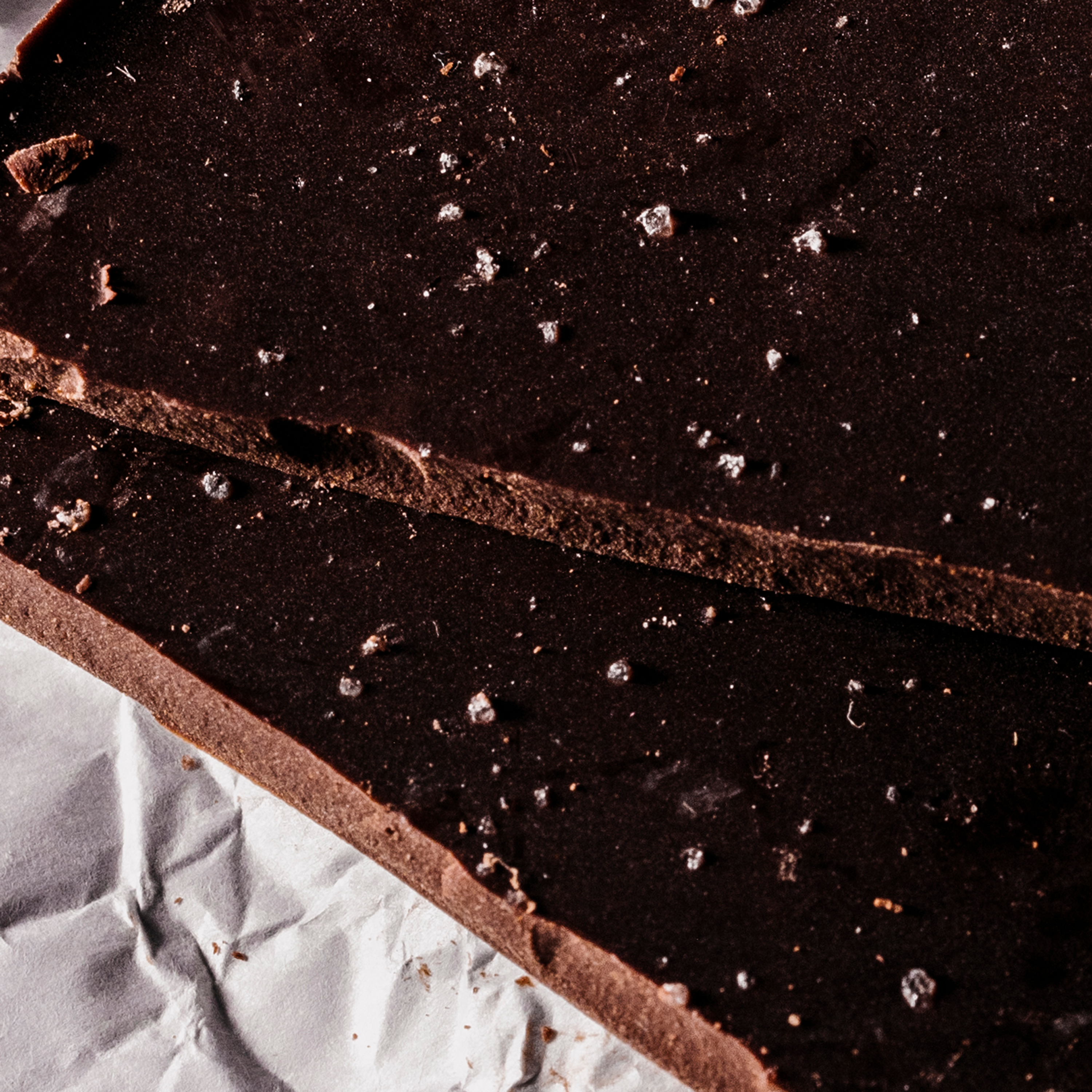 Pink Sea Salt on a chocolate bar