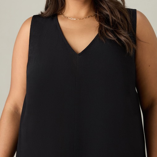 Front Split Tunic Black Split Front Tunic