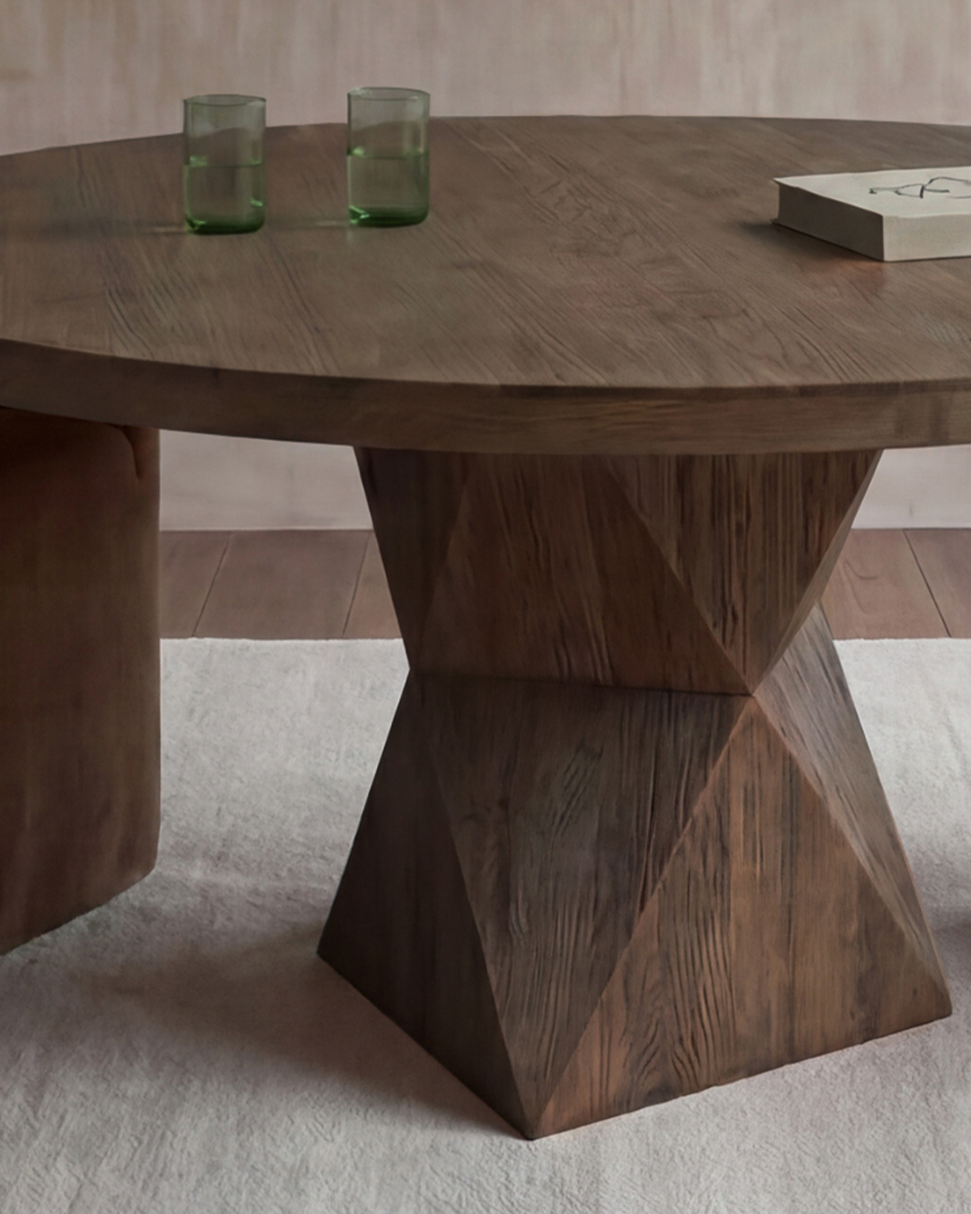 Rustic Helix Round Dining Table