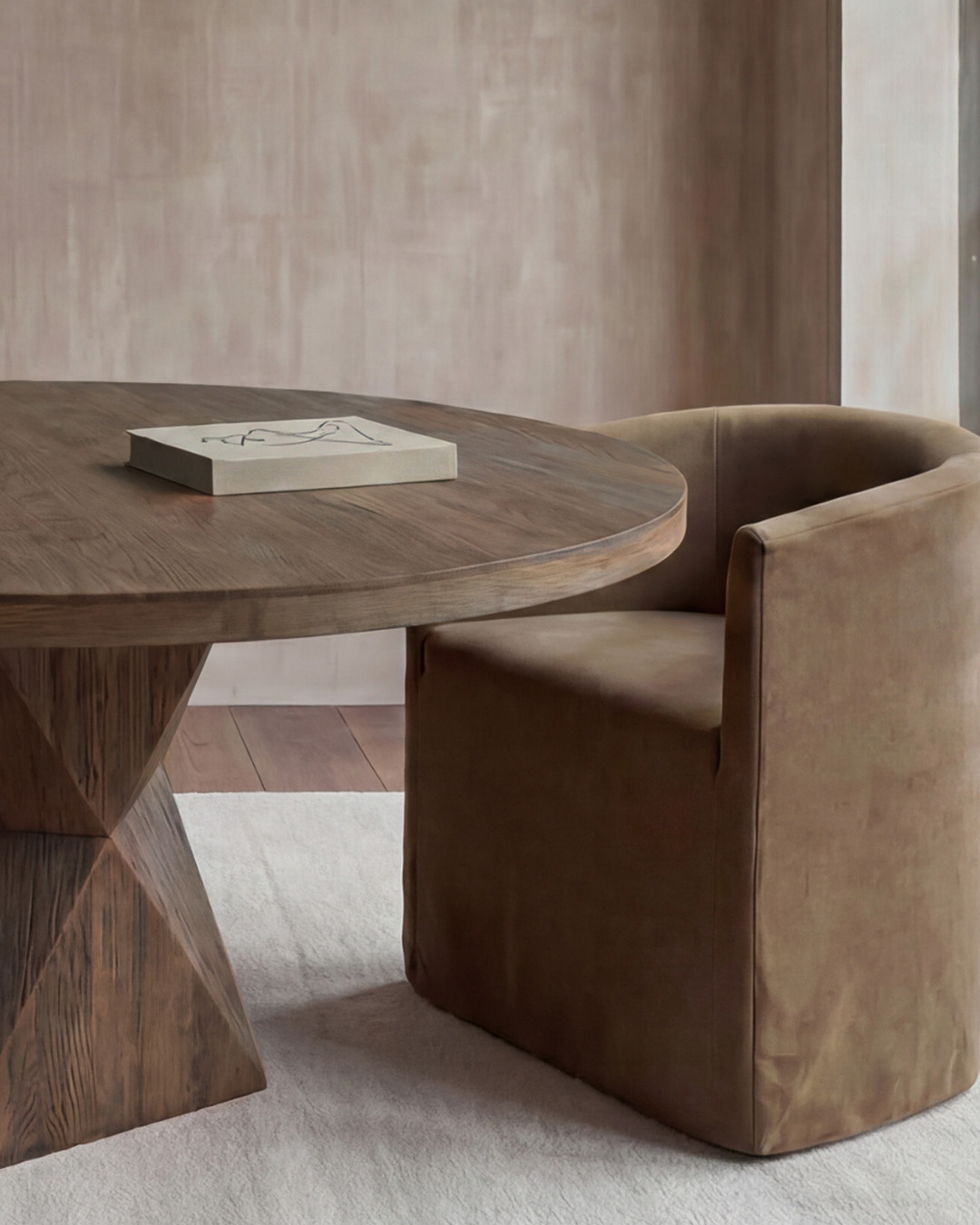 Rustic Helix Round Dining Table