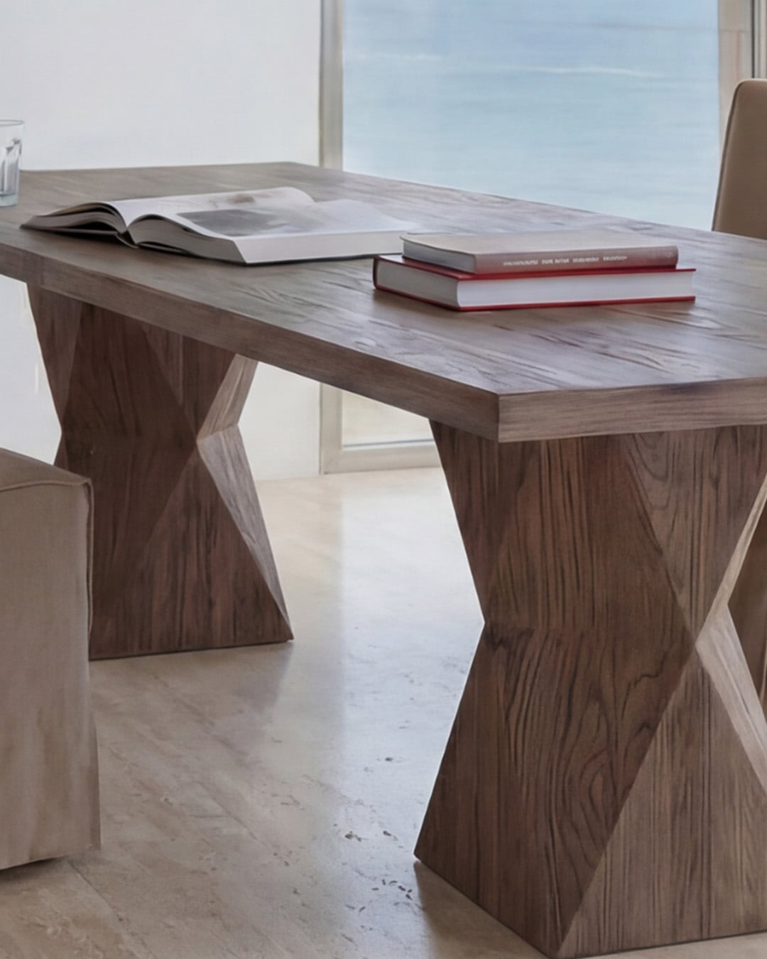 Rustic Helix Rectangular Dining Table
