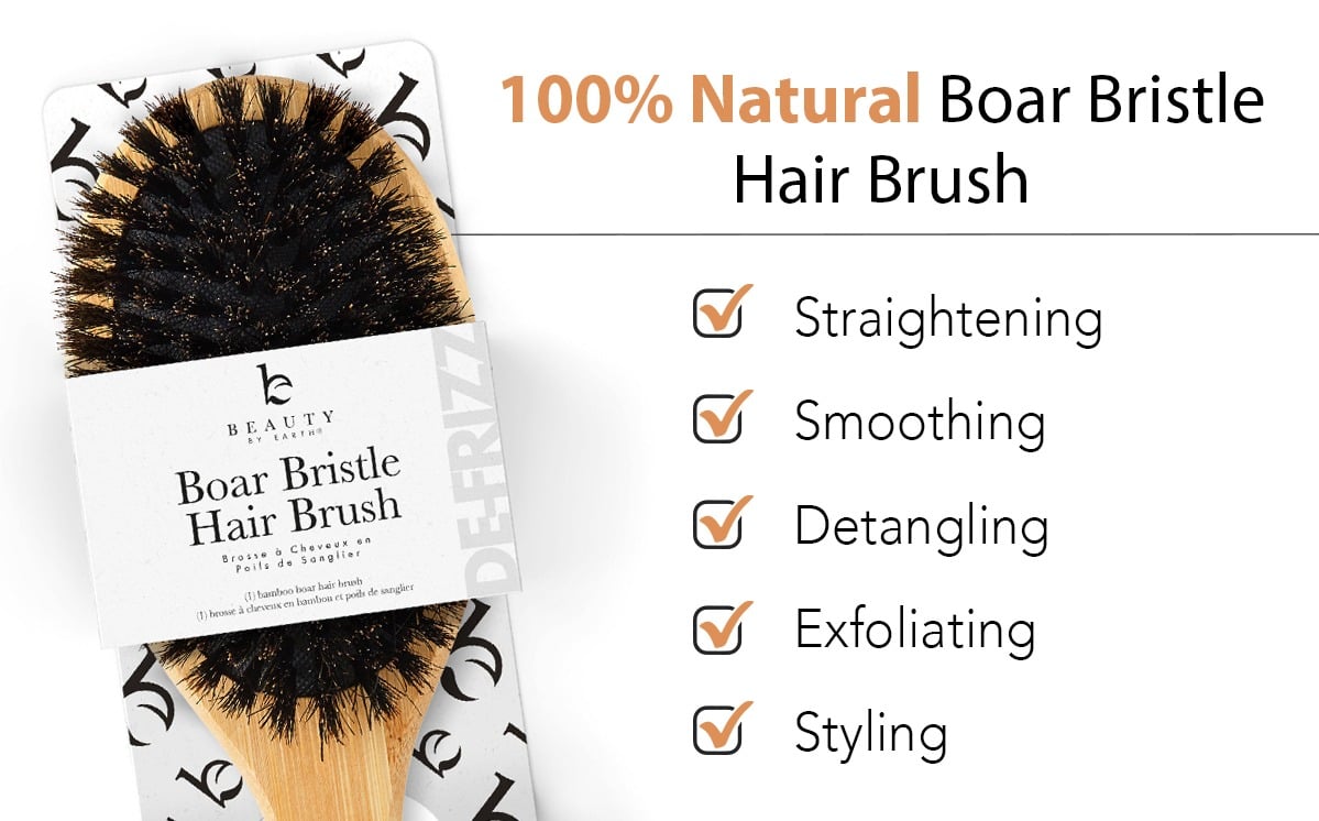 100% Natural Boar Bristle Hair Brush
Straightening & smoothing, Detangling, Exfoliating, Styling