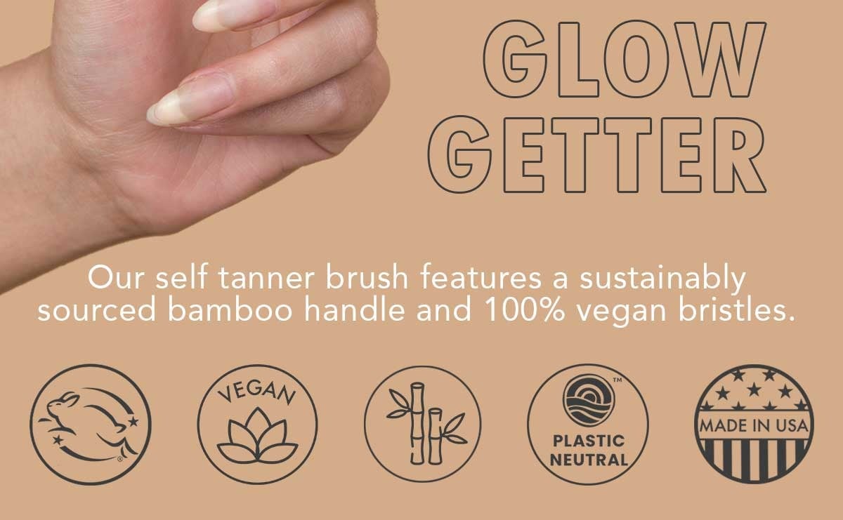 Our self tanner brush features a sustainably sourced bamboo handle and 100% vegan bristles.