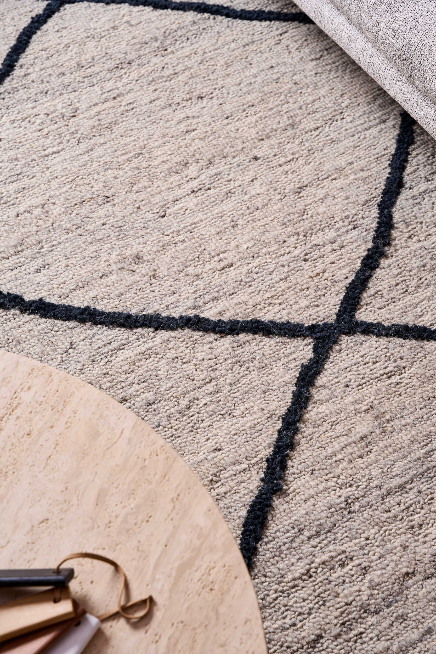 Pivot Round Travertine Coffee Table