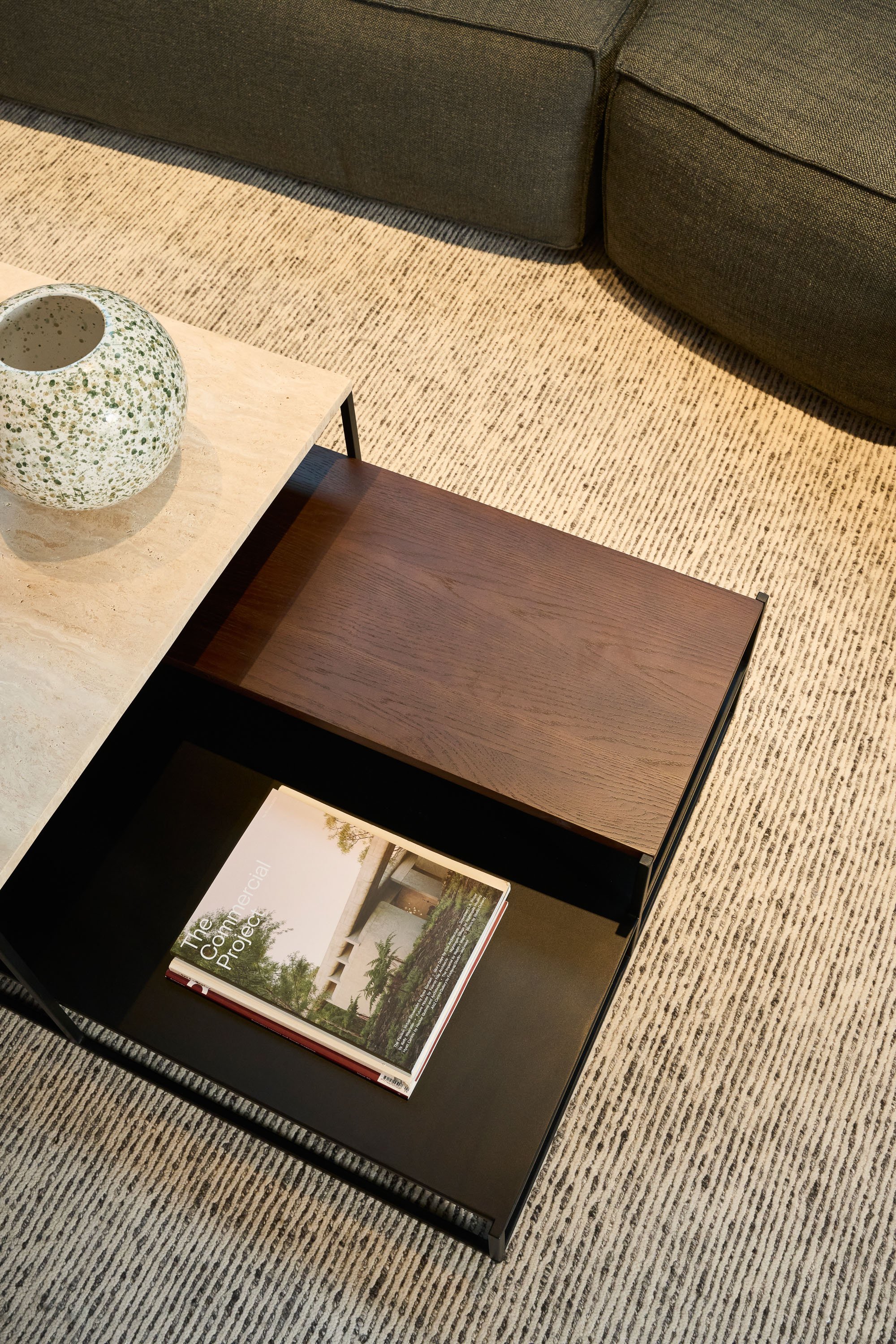 Podium Travertine Rectangular Coffee Table