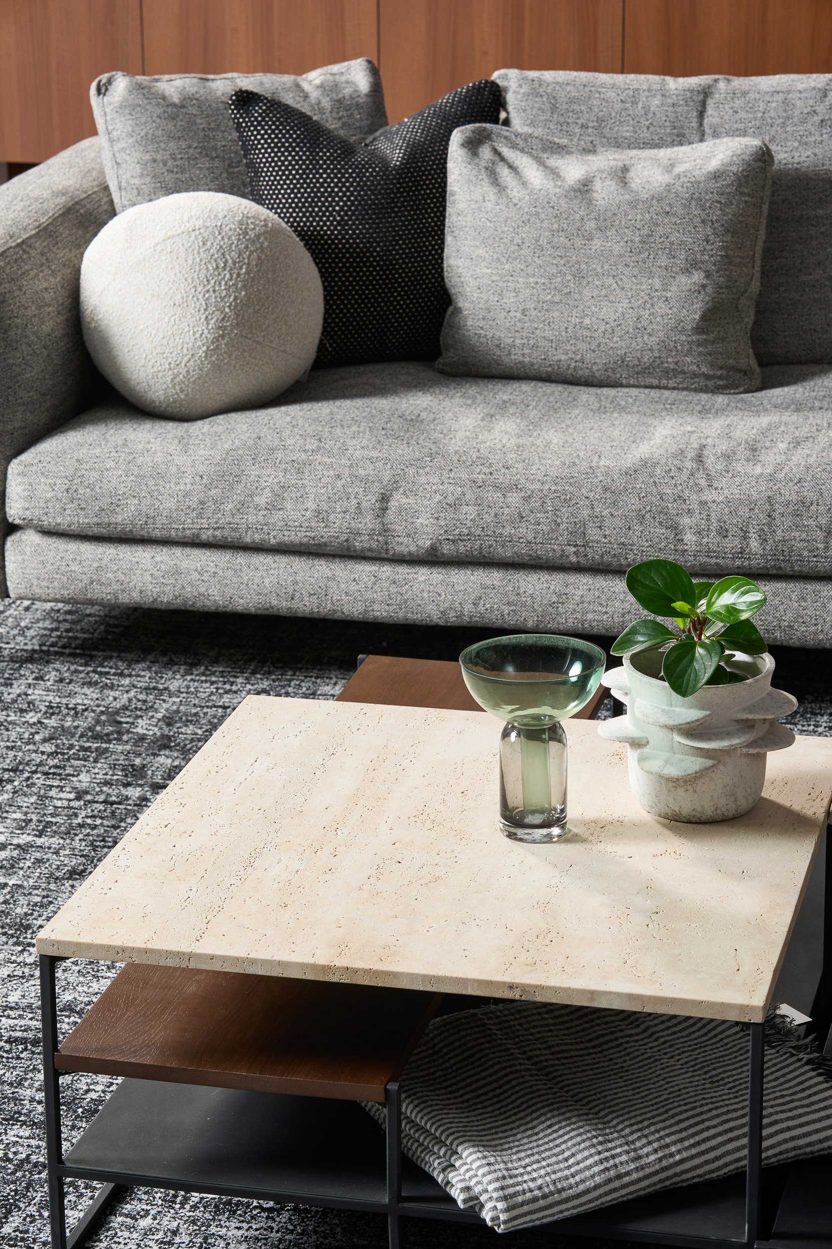 Podium Travertine Rectangular Coffee Table