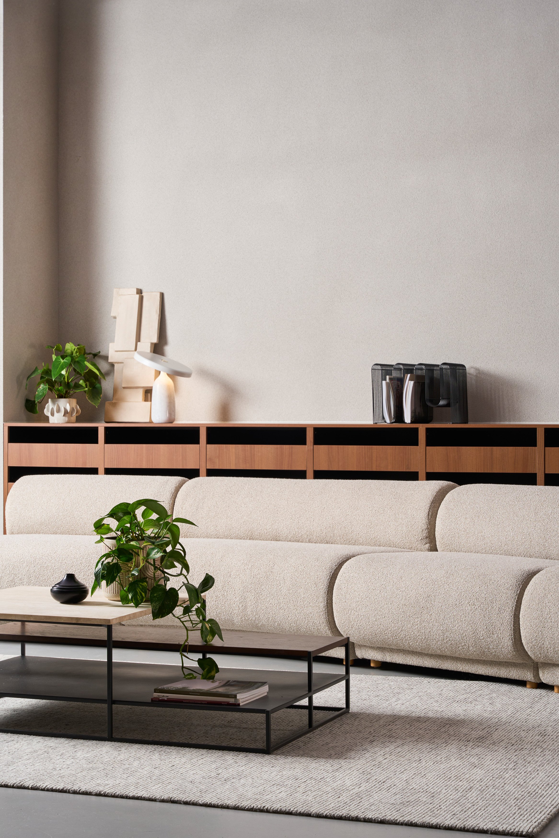 Podium Travertine Rectangular Coffee Table