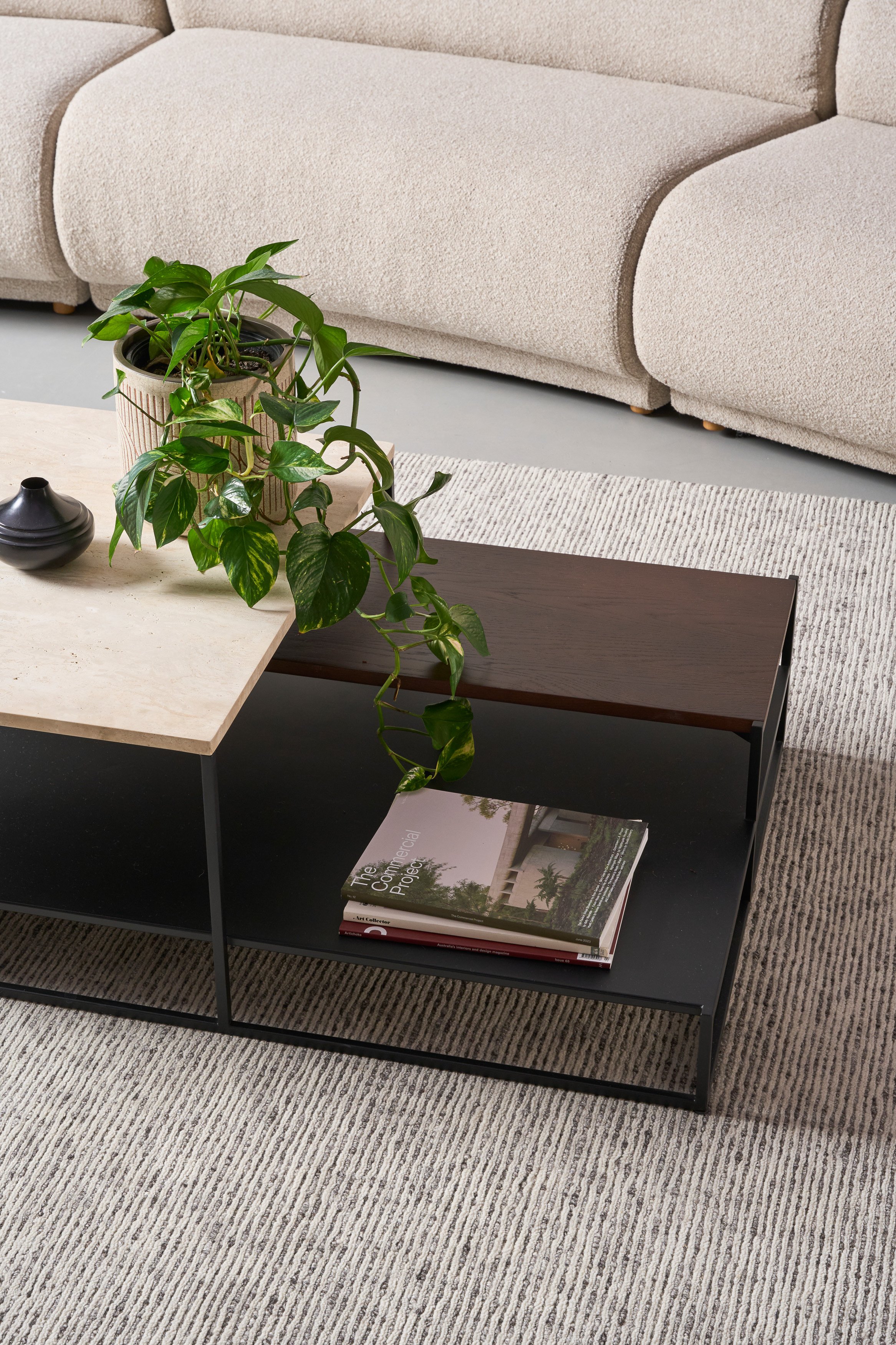 Podium Travertine Rectangular Coffee Table