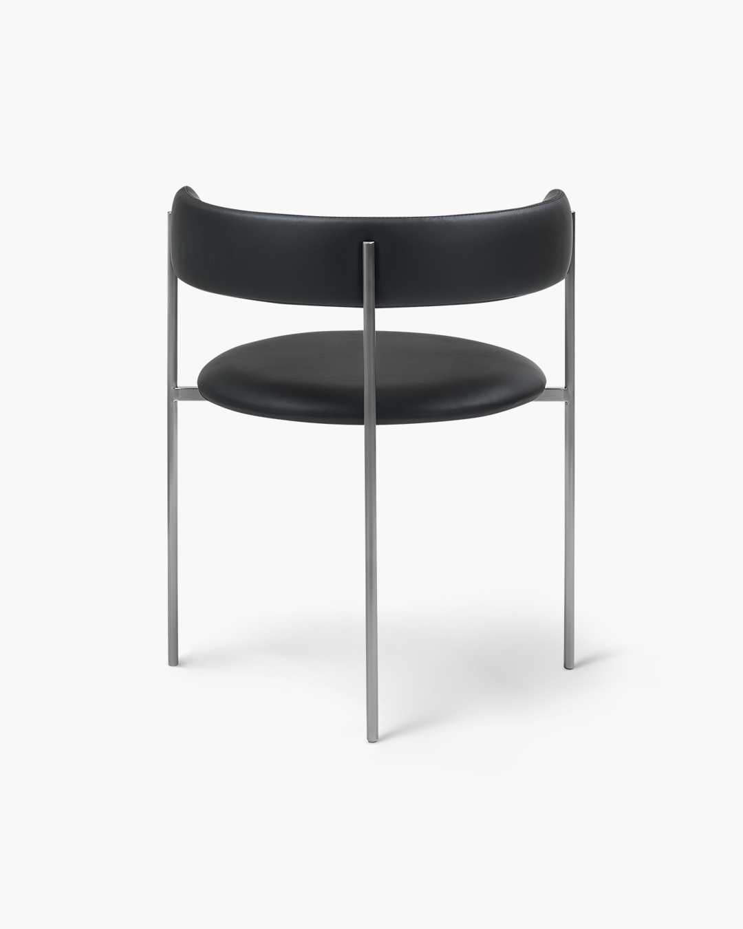Midnight Black Bellino Dining Chair Stainless Steel Legs