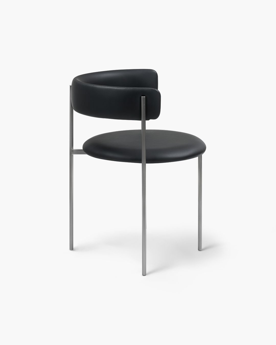 Midnight Black Bellino Dining Chair Stainless Steel Legs