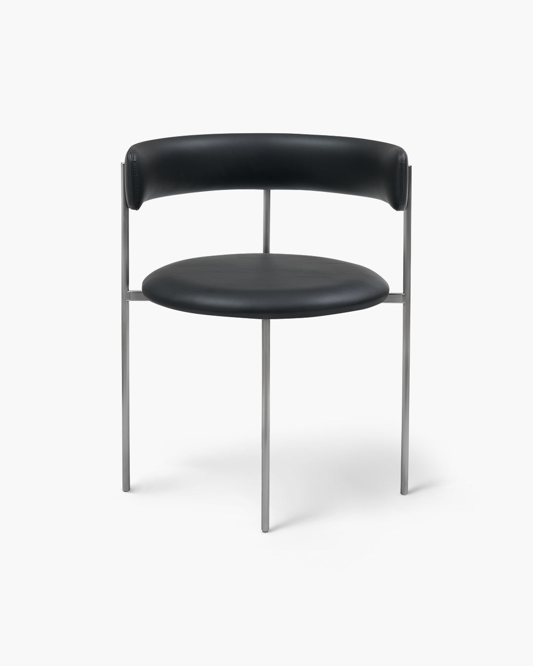 Midnight Black Bellino Dining Chair Stainless Steel Legs